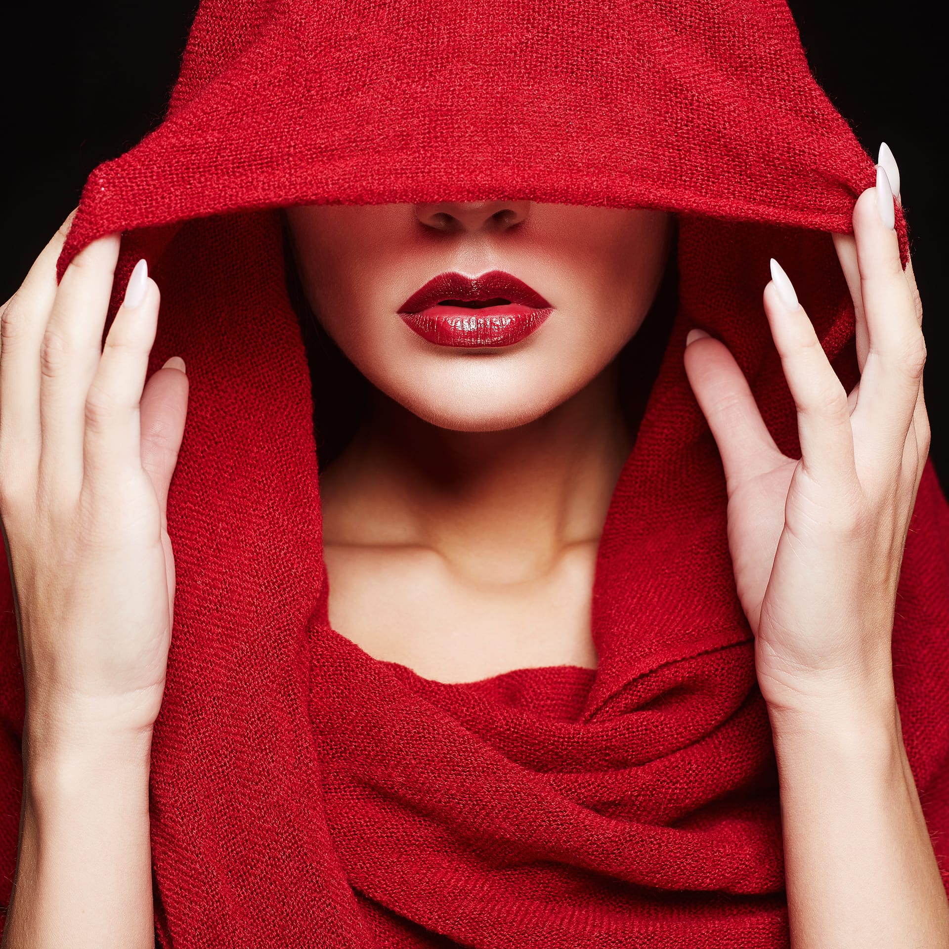 Fashion islamic style womanred lips girly profile pictures