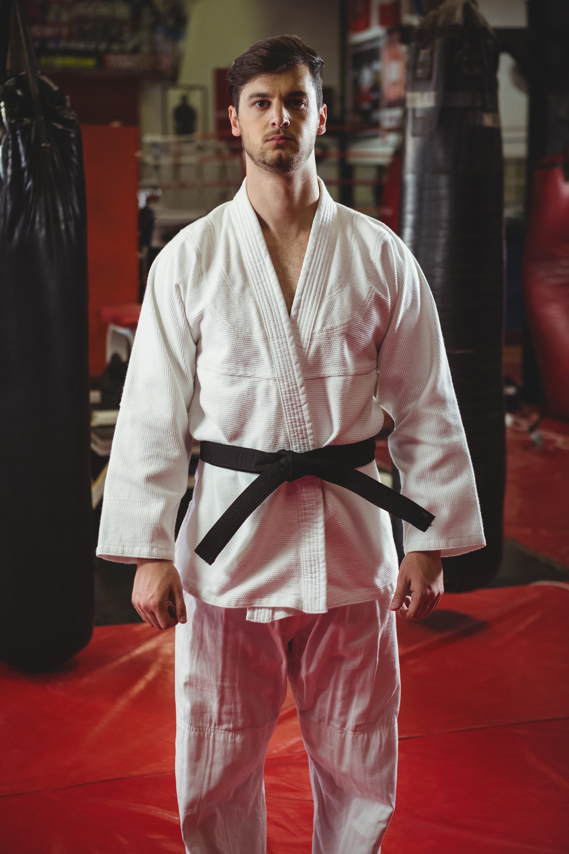 Guy profile picture karate player posing