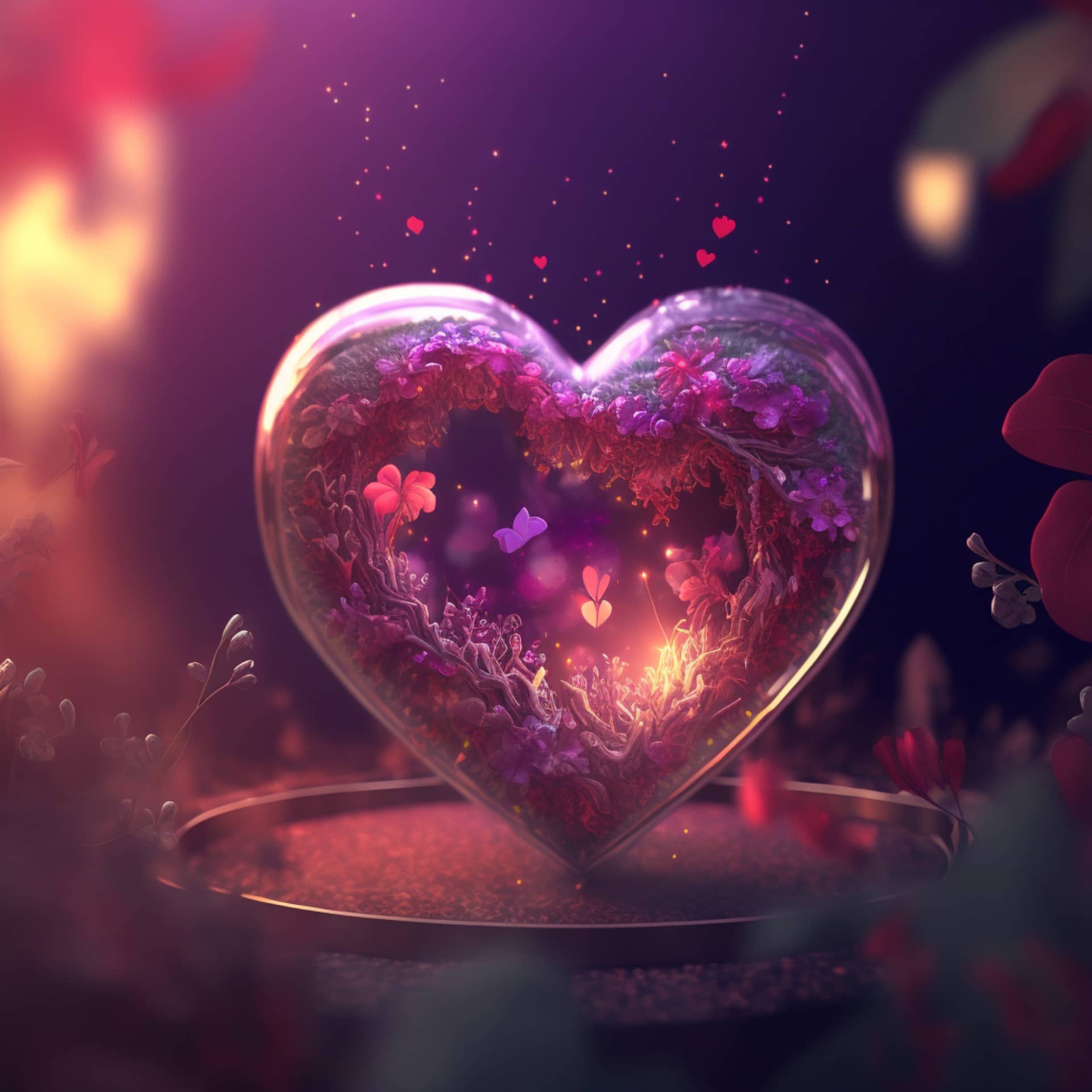 Background valentines day heart lights heart profile picture