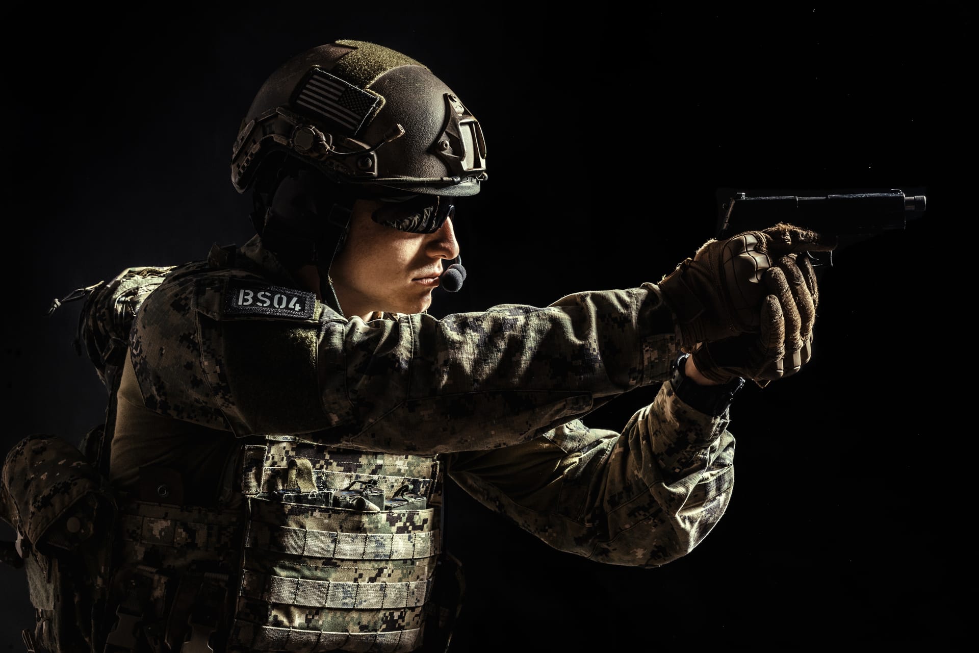 Special forces soldier with rifle picture