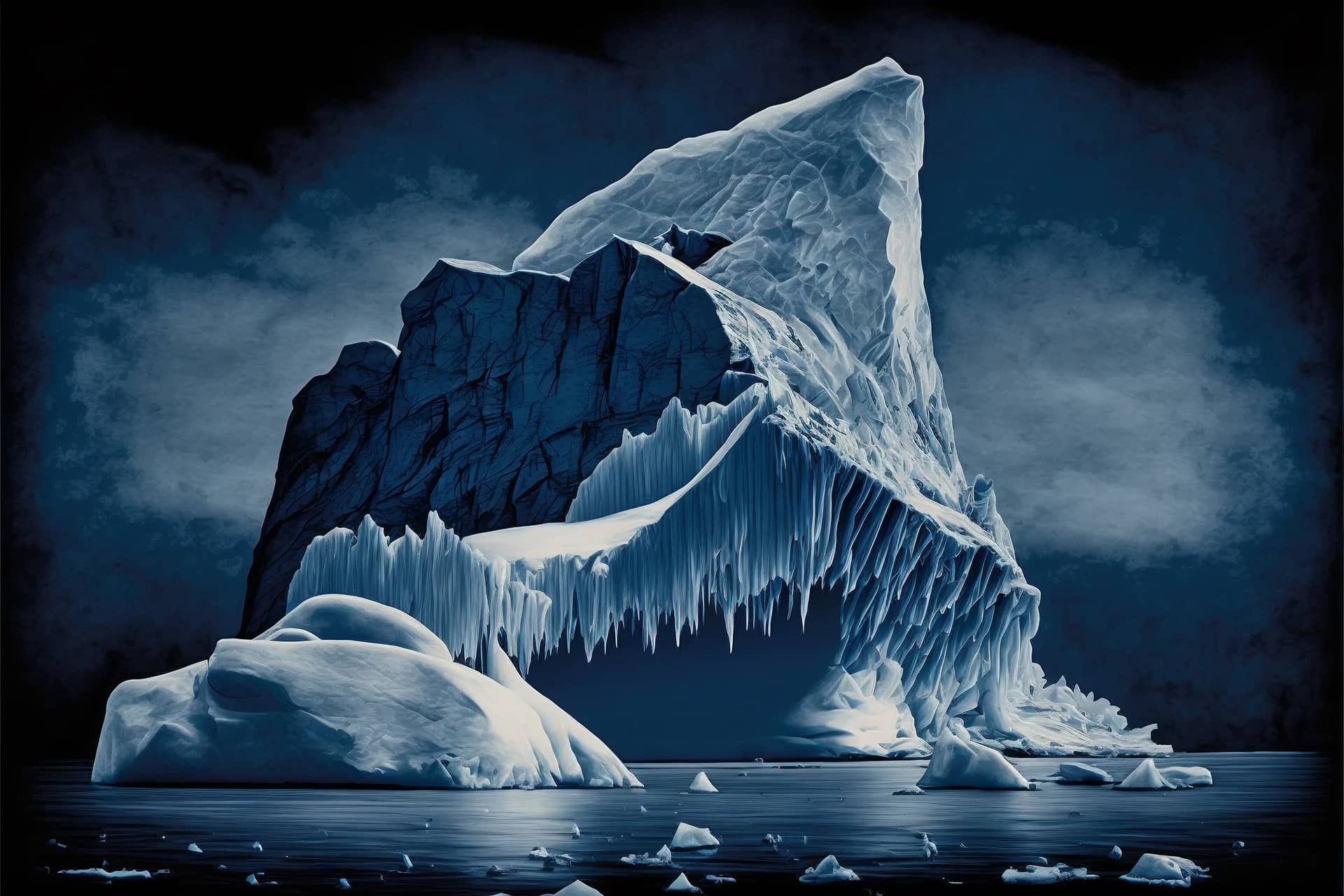 Antarctic iceberg landscape creative digital painting