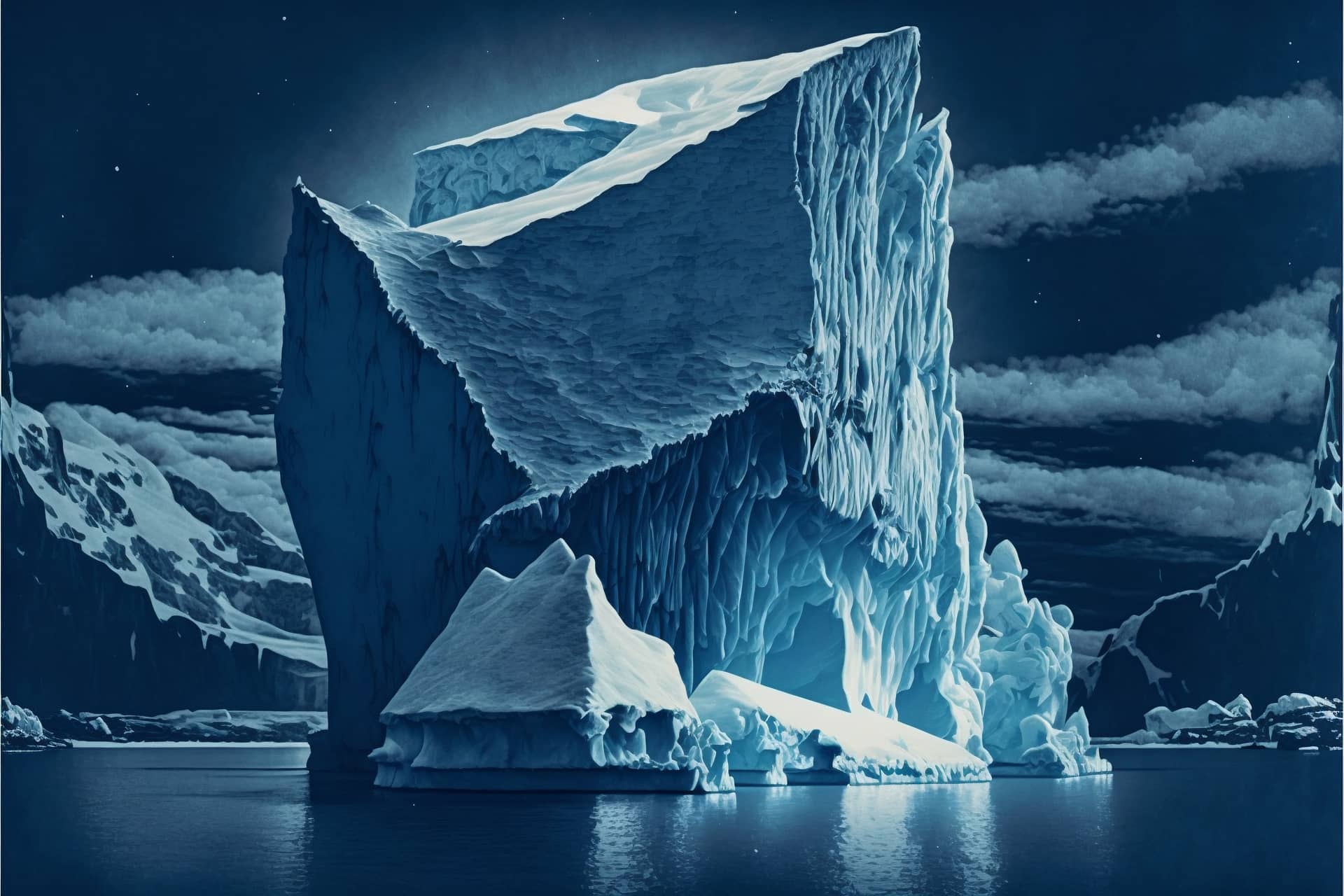 Antarctic iceberg landscape digital painting artwork