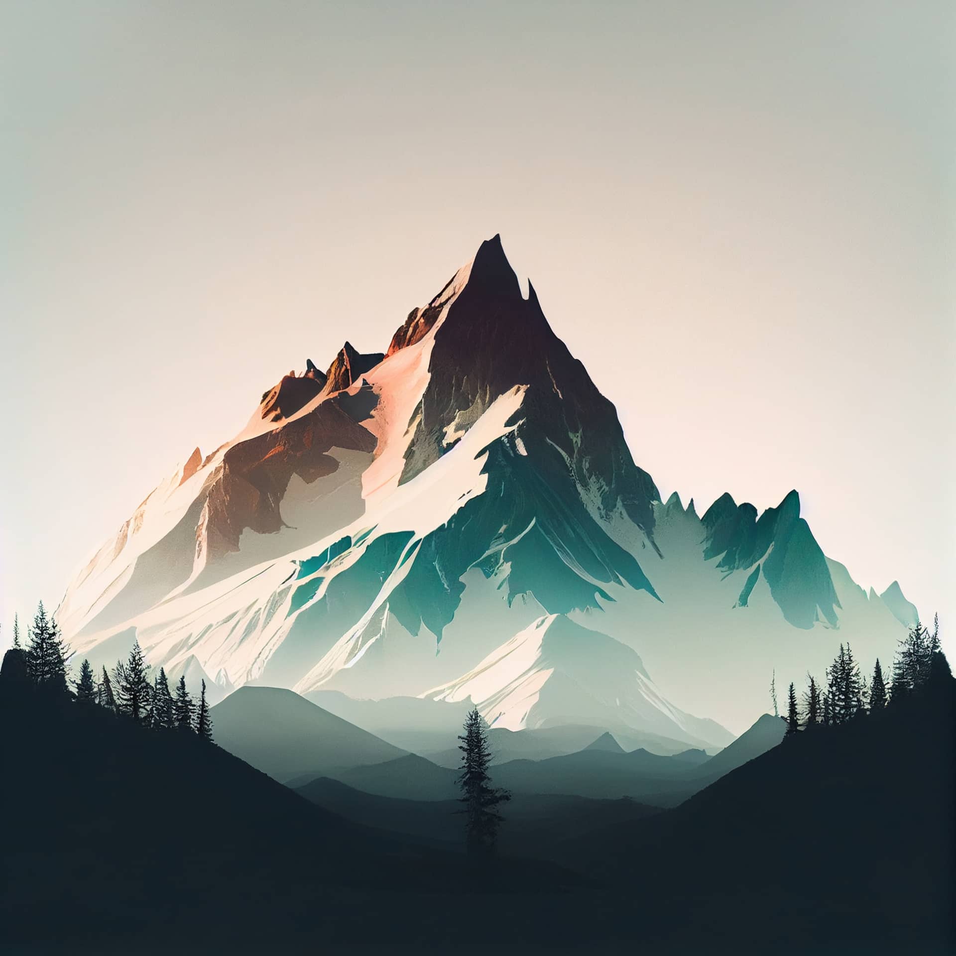 Nature profile picture mountain landscape drawing