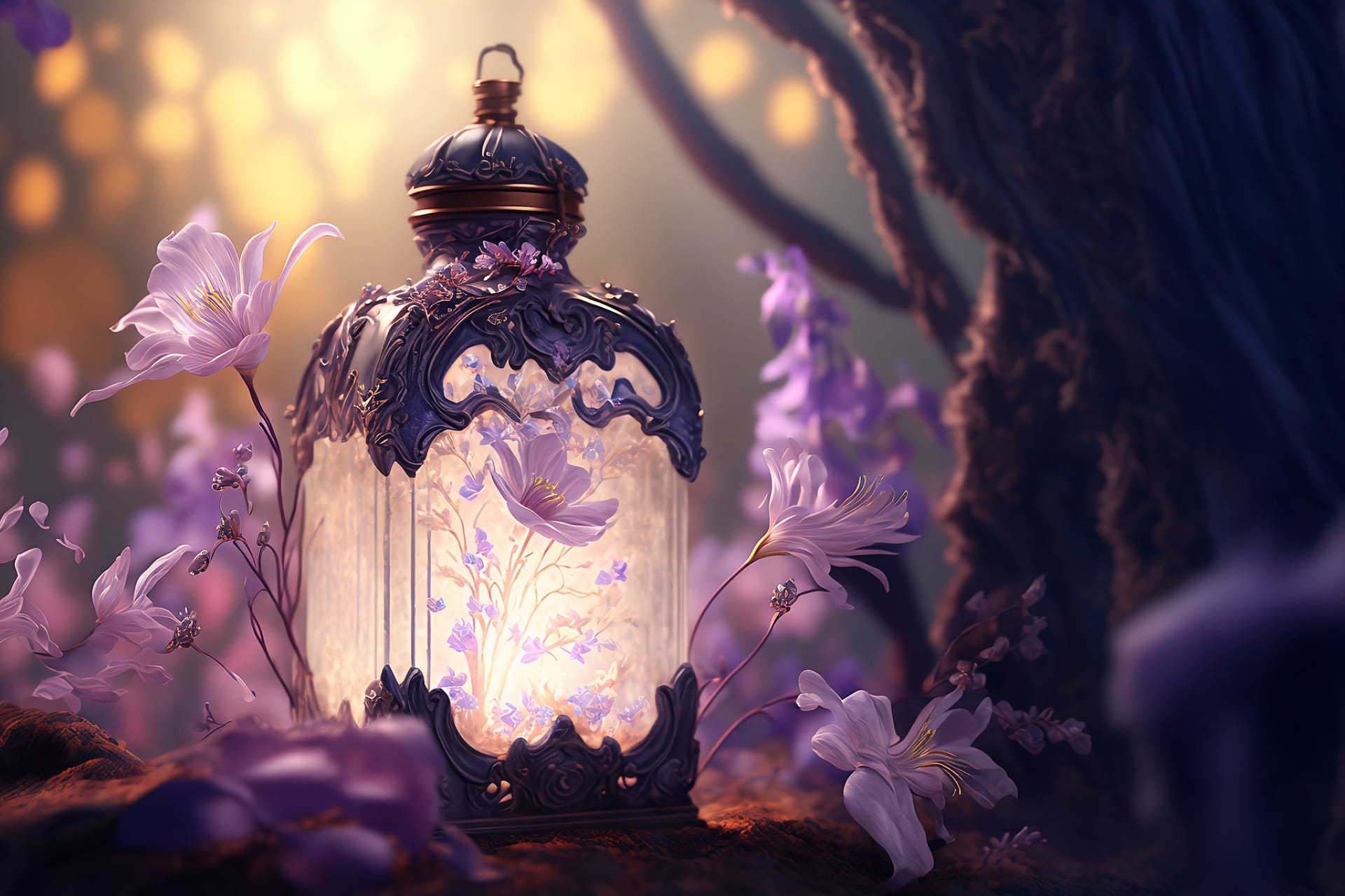 Pink profile picture magic potion beautiful decorated vial magic forest picture