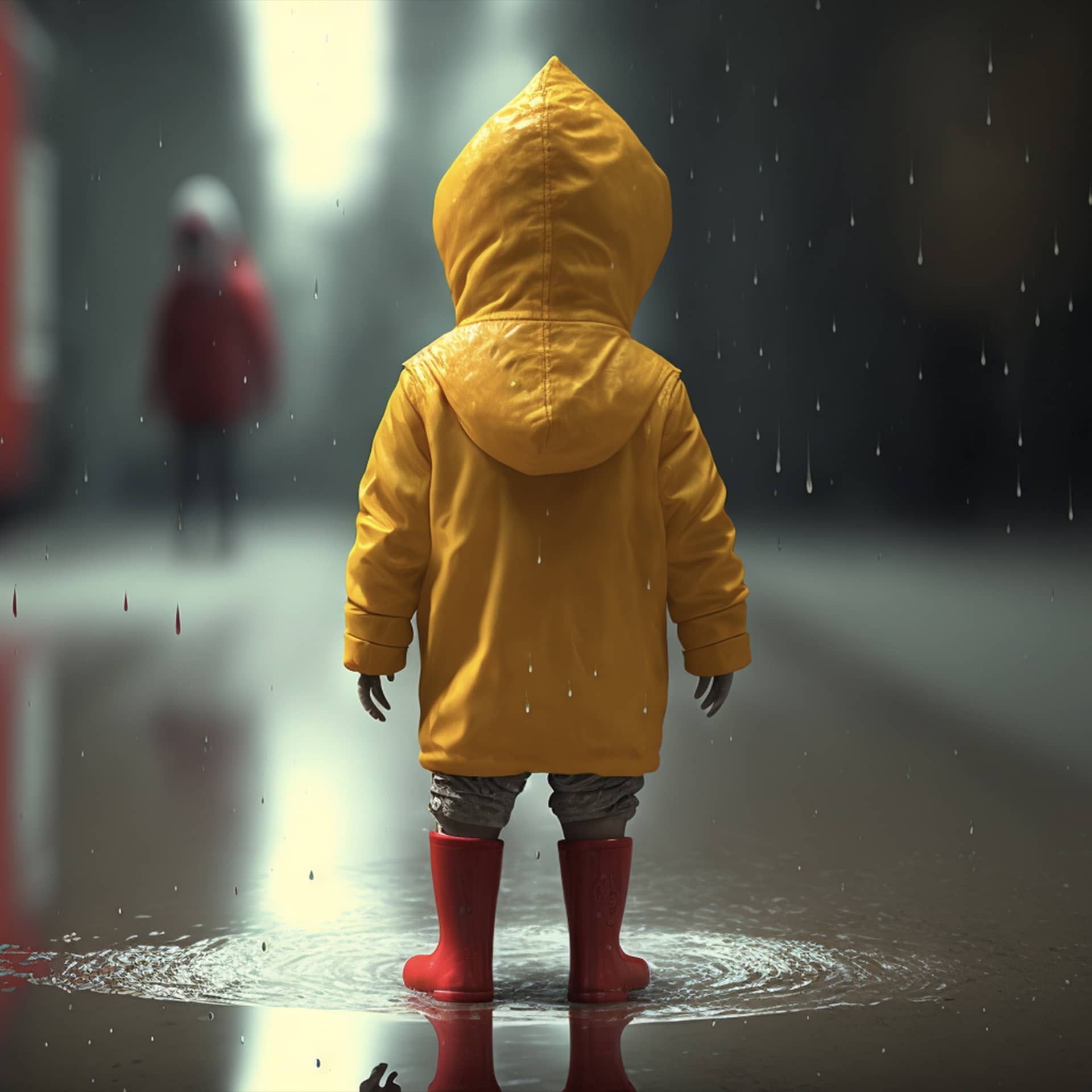Boy playing puddle rainy day pinterest profile picture