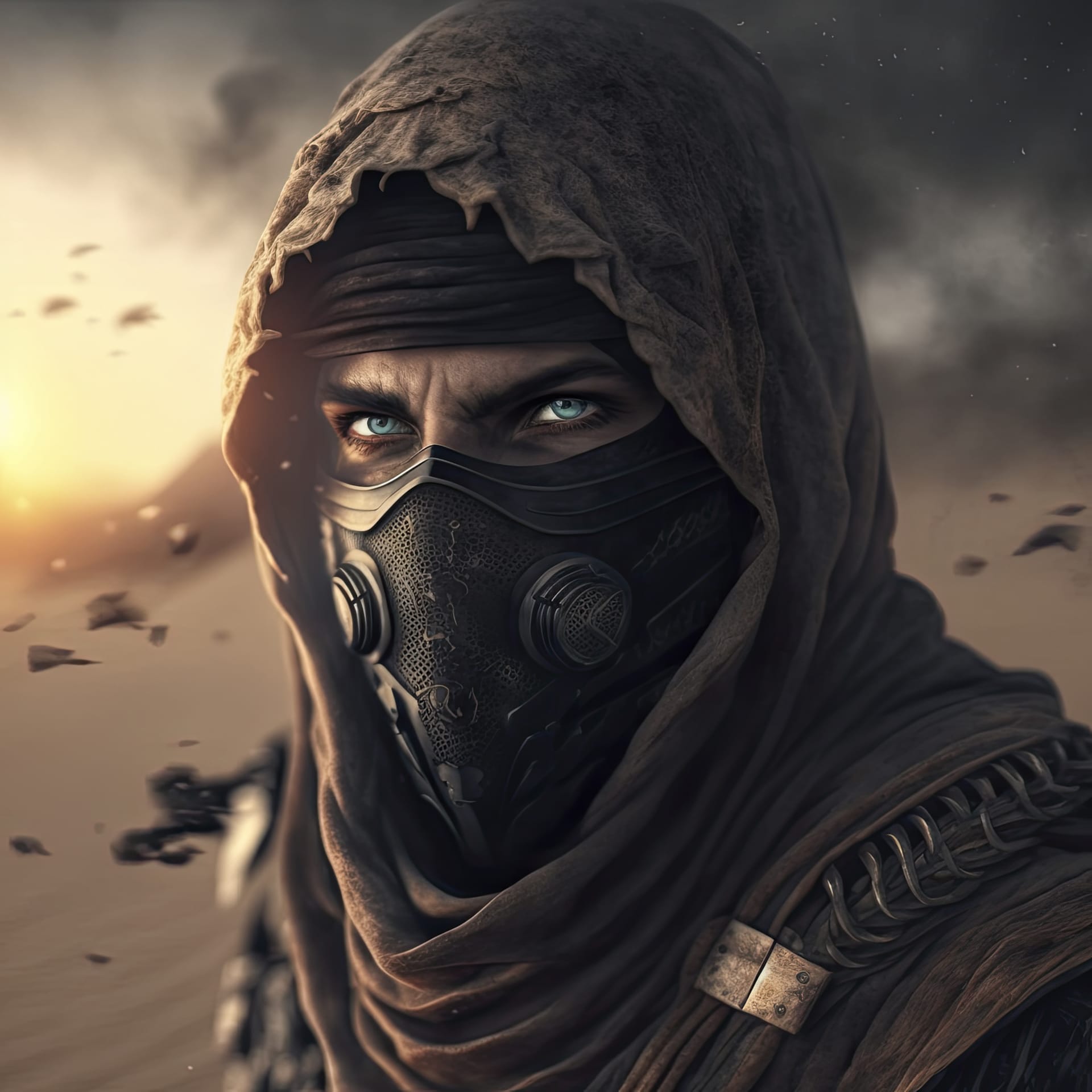 Ninja desert realistic profile avatar image
