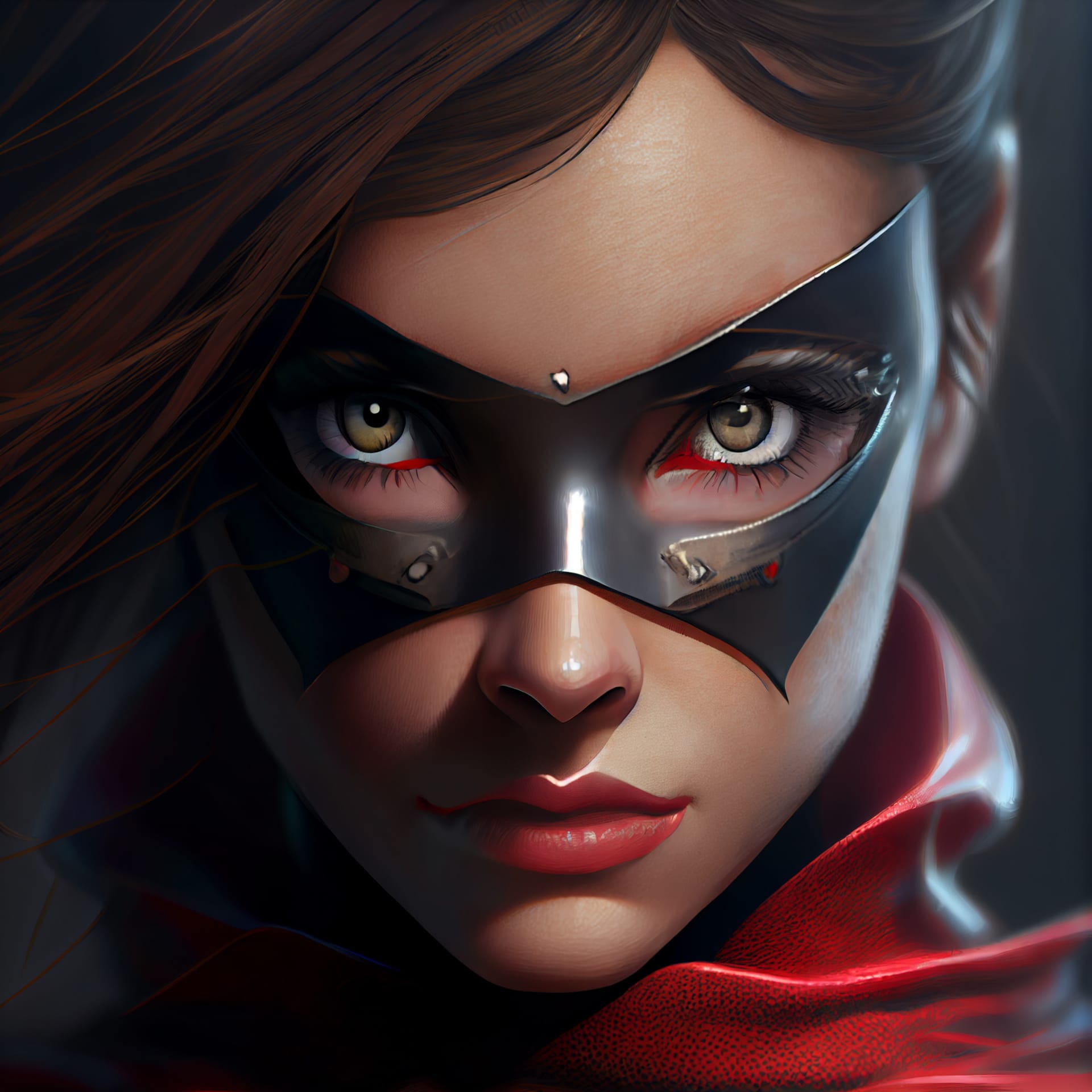 Profile avatar superheroine woman portrait with superpowers 3d excellent image