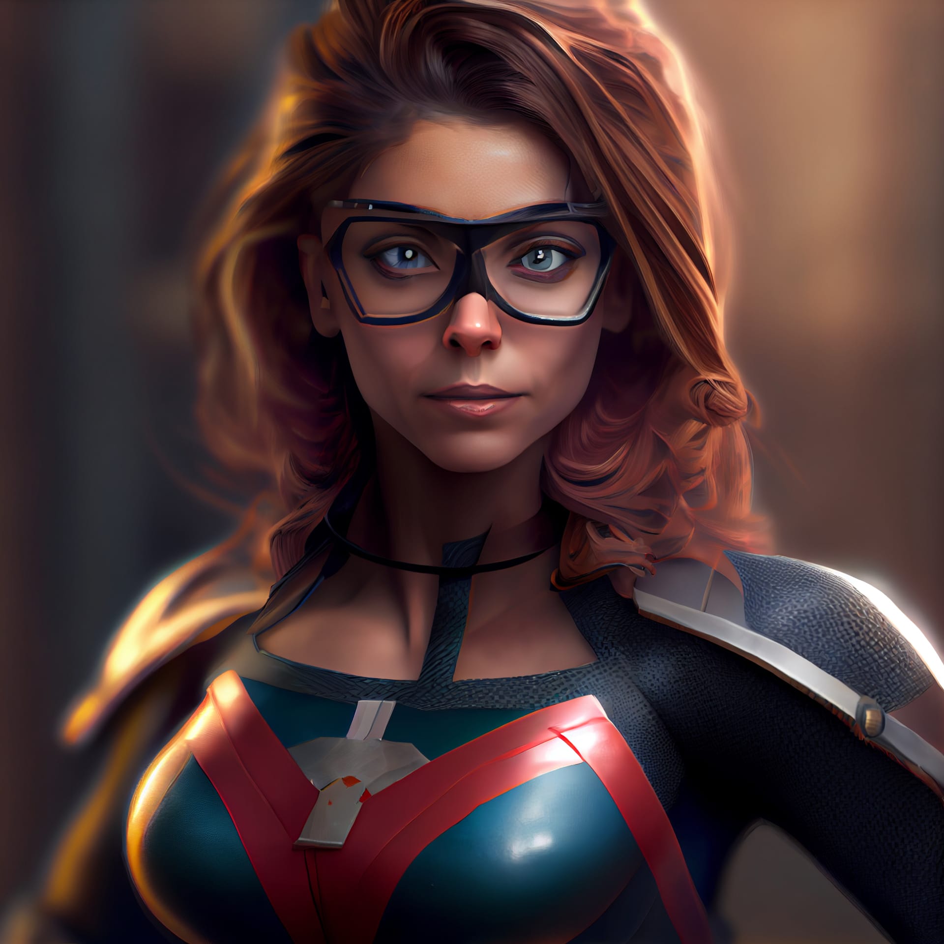 Profile avatar superheroine woman portrait with superpowers 3d render illustration excellent image