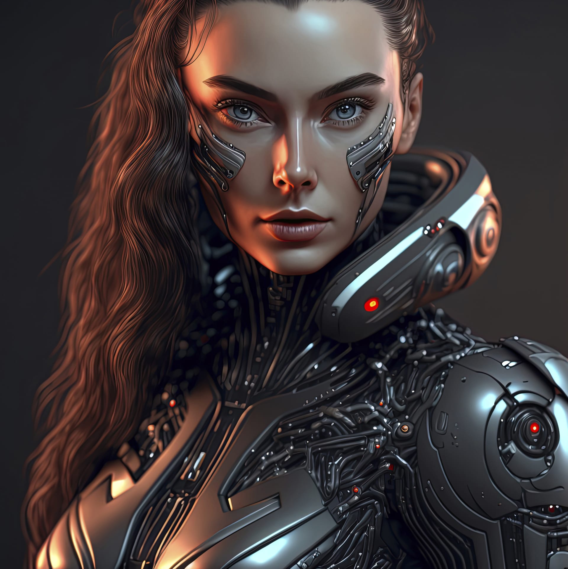 Profile avatar woman futuristic suit with scifi realistic image