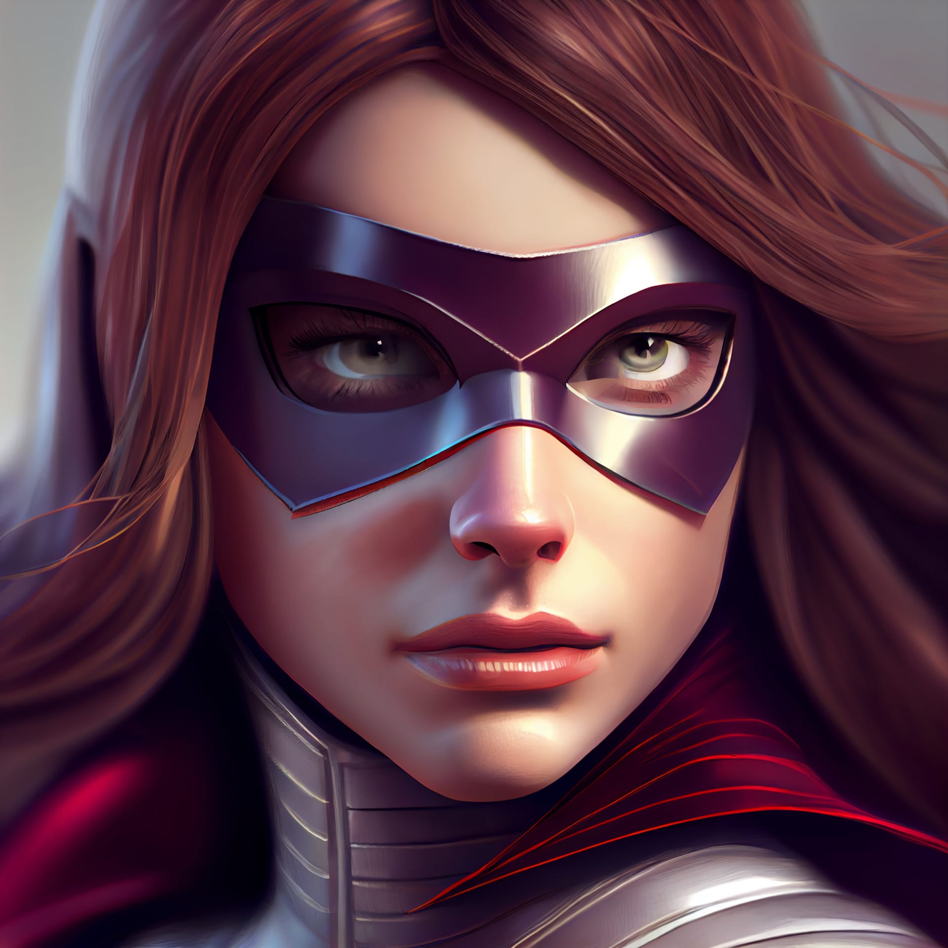 Superheroine woman portrait with superpowers 3d render illustration excellent picture