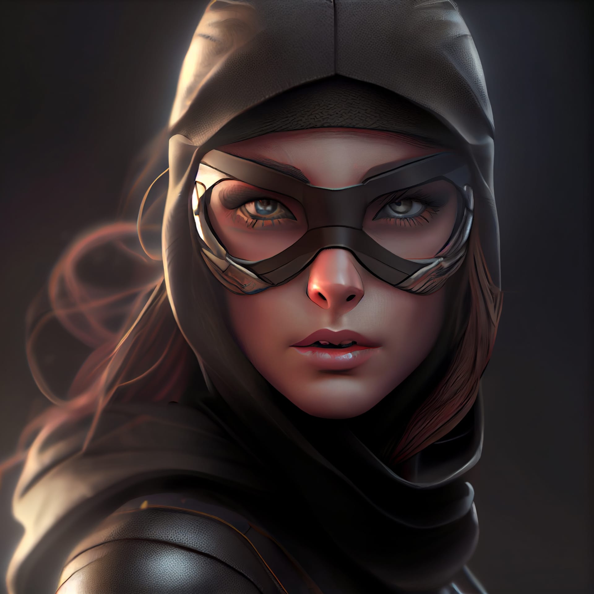 Superheroine woman portrait with superpowers 3d render illustration image