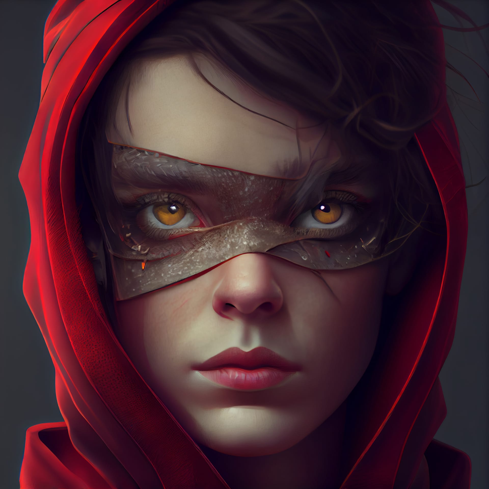 Superheroine woman portrait with superpowers 3d render profile avatar illustration