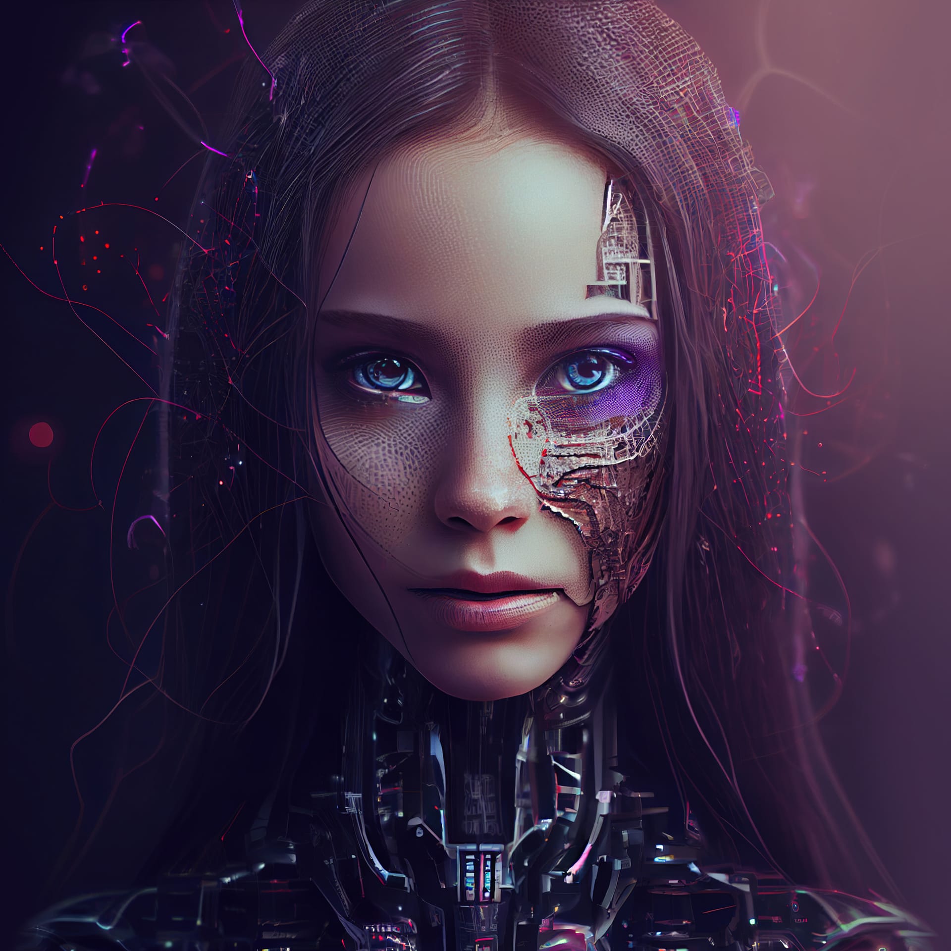 Woman robot artificial intelligence concept generative realistic image