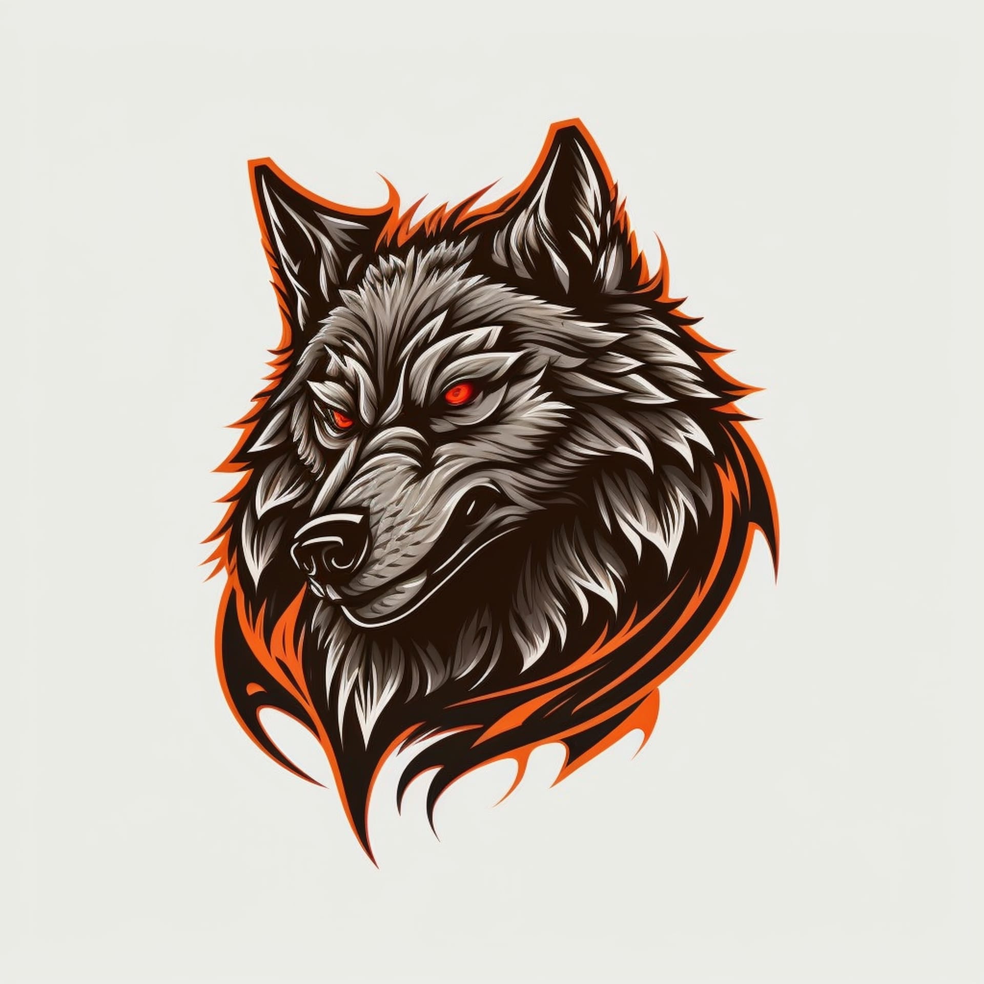 Cool wolf logo illustration bright image
