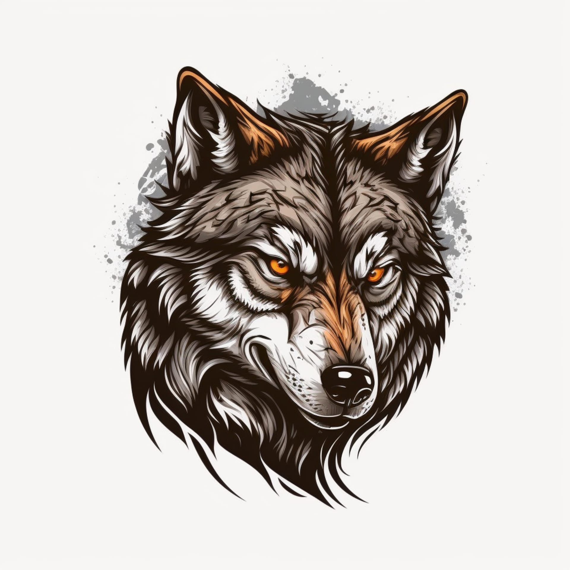 Cool wolf logo illustration expressive image