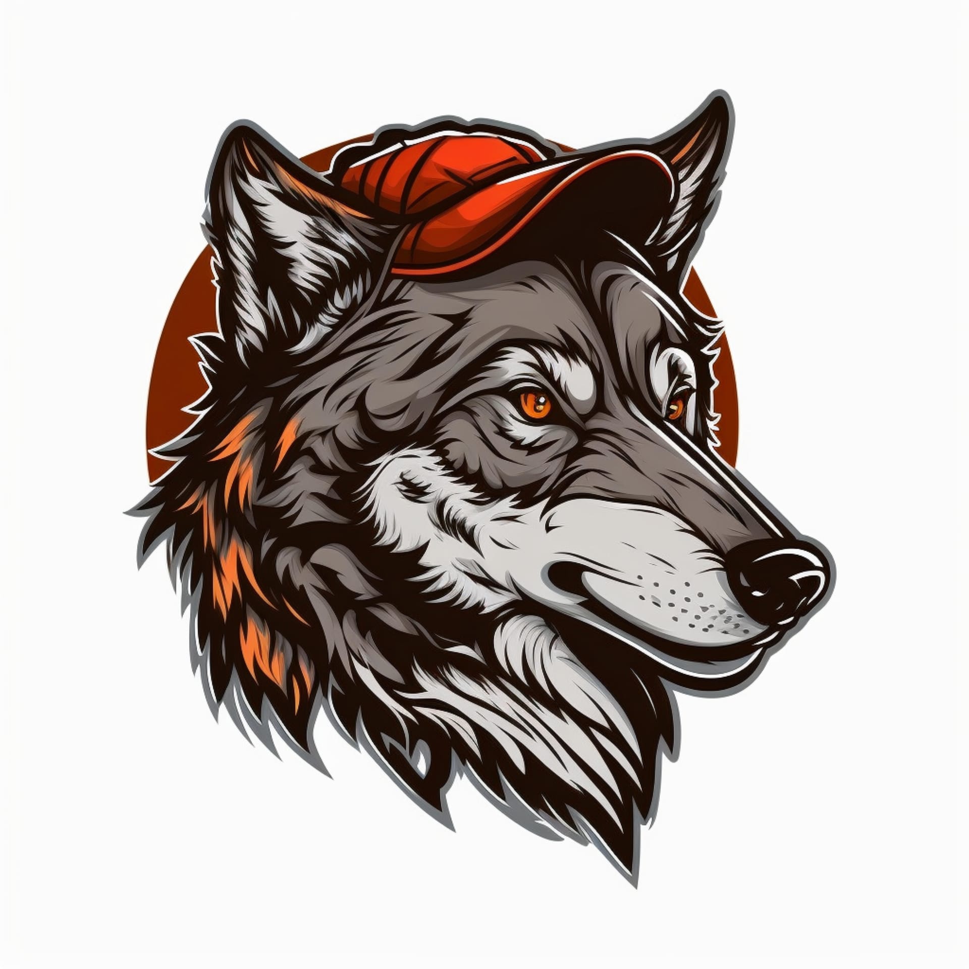 Cool wolf logo illustration wolf profile picture