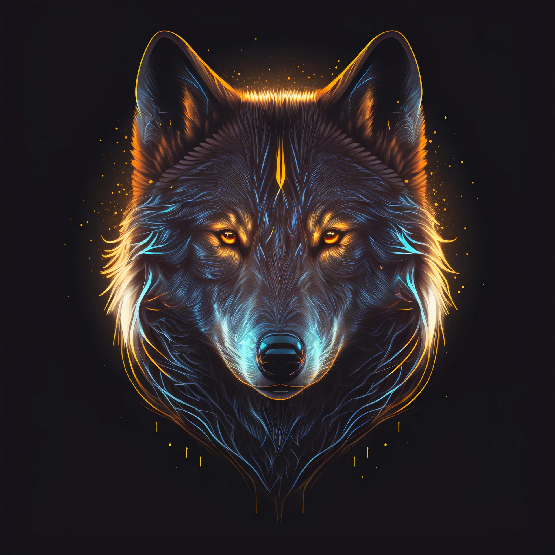 Illustration front view wolf head surprisingly perfect design excellent image