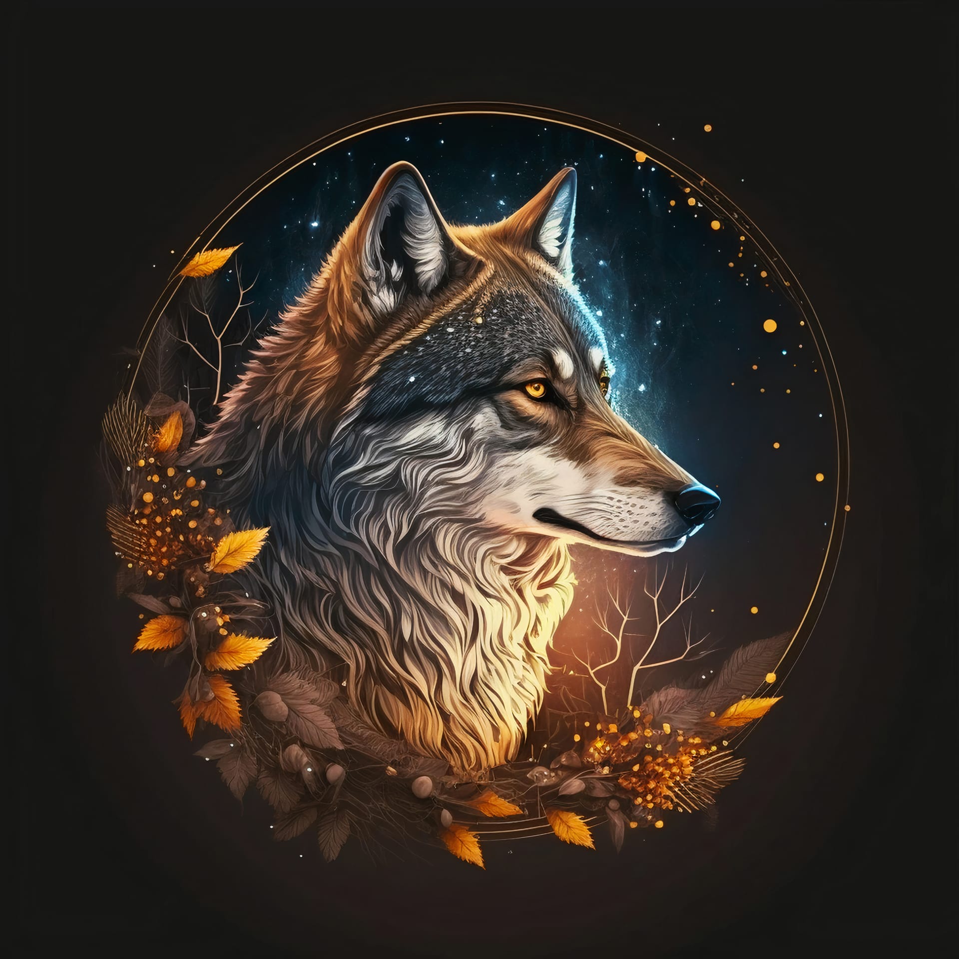 Illustration front view wolf head surprisingly perfect design excellent picture