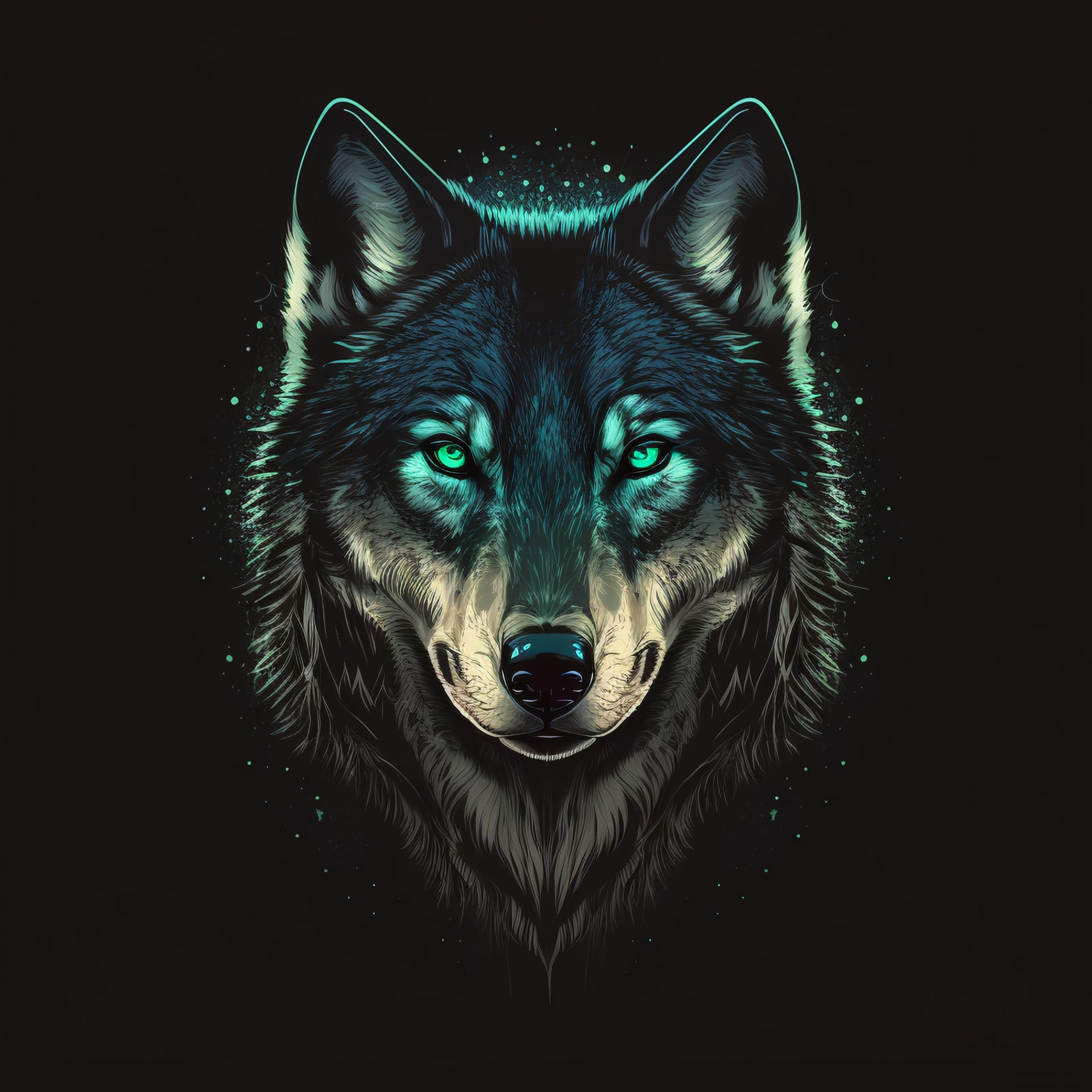 Illustration front view wolf head surprisingly perfect design image