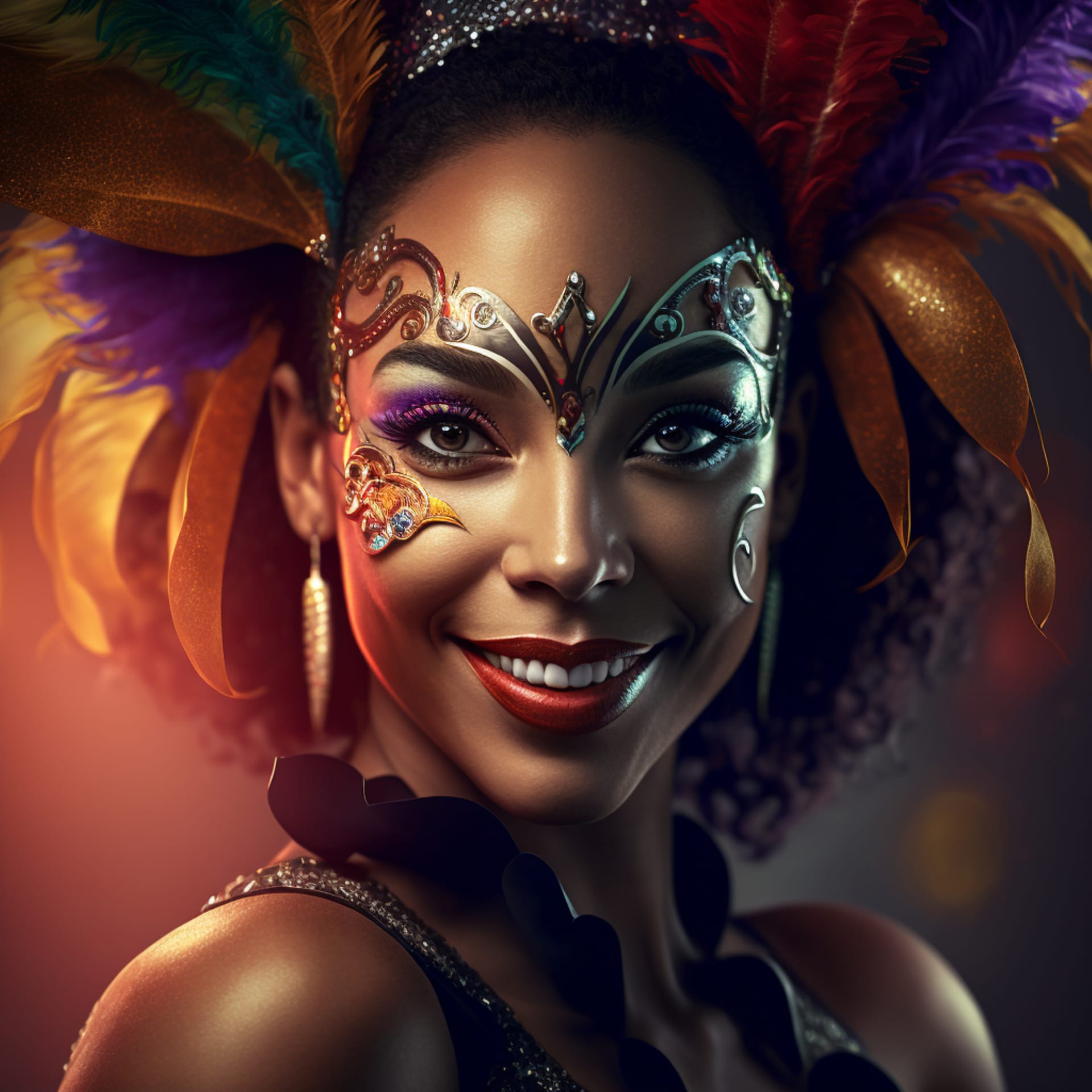 Brazil carnival 3d illustration woman profile picture