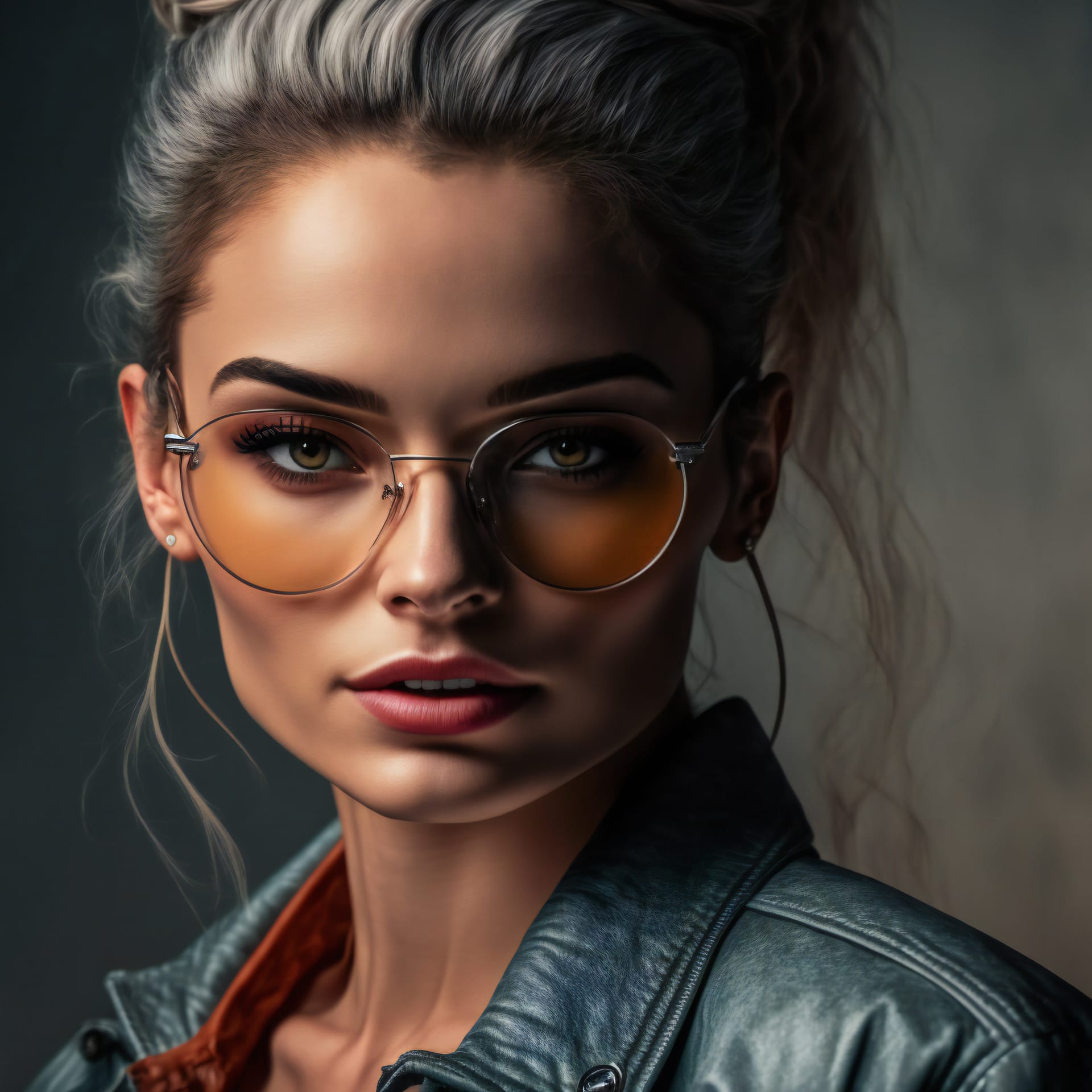 Digital painting trendy woman with sunglass digital illustration painting