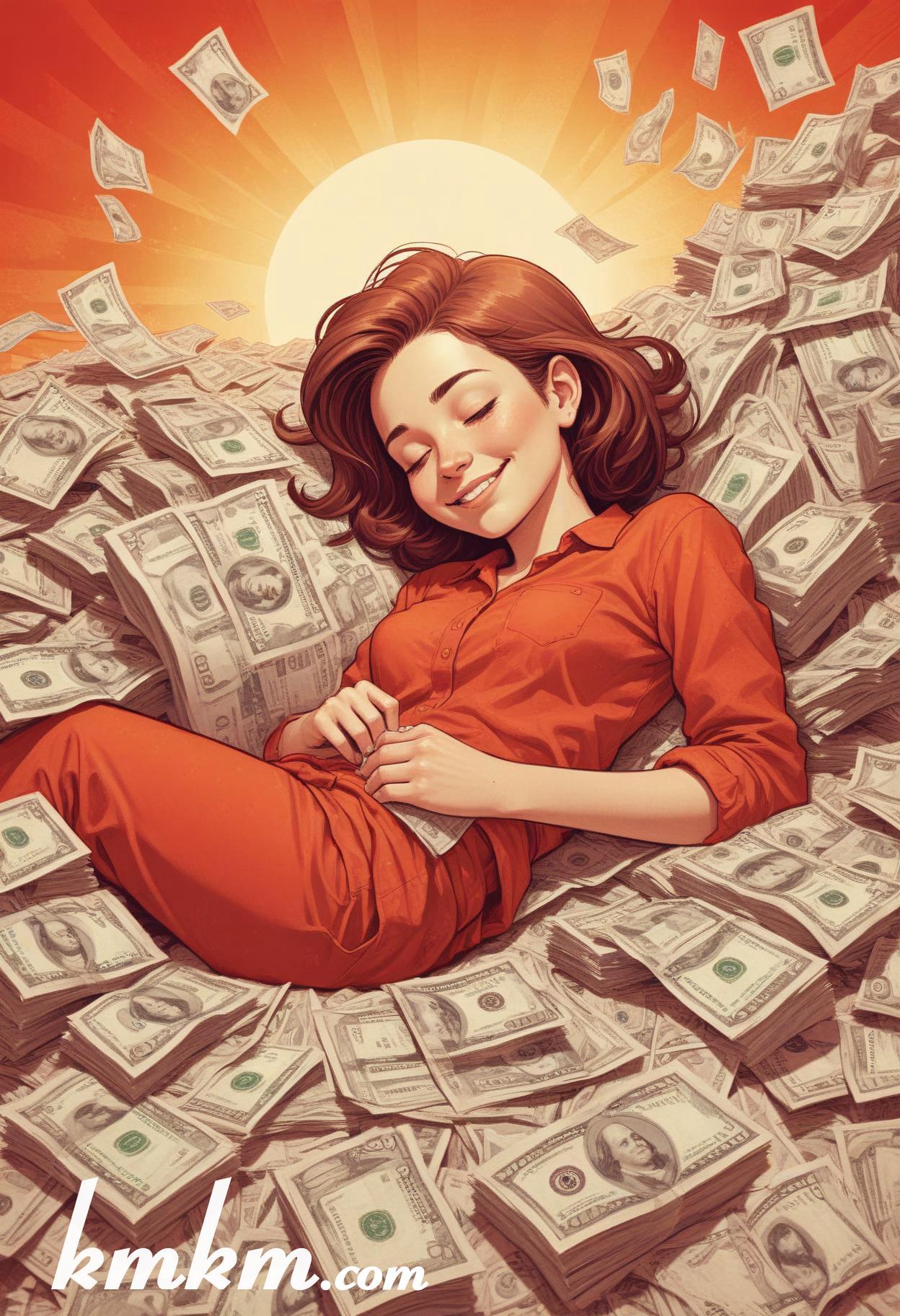 American dream money cartoon drawing 05