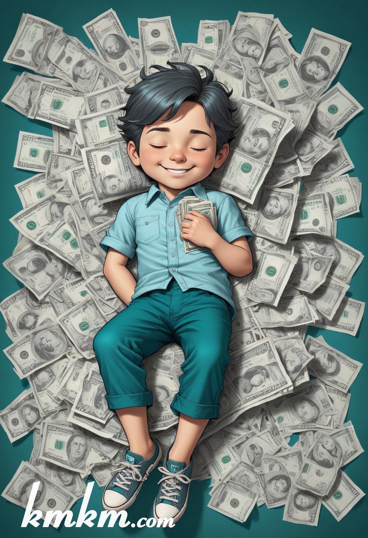 American dream money cartoon drawing 07