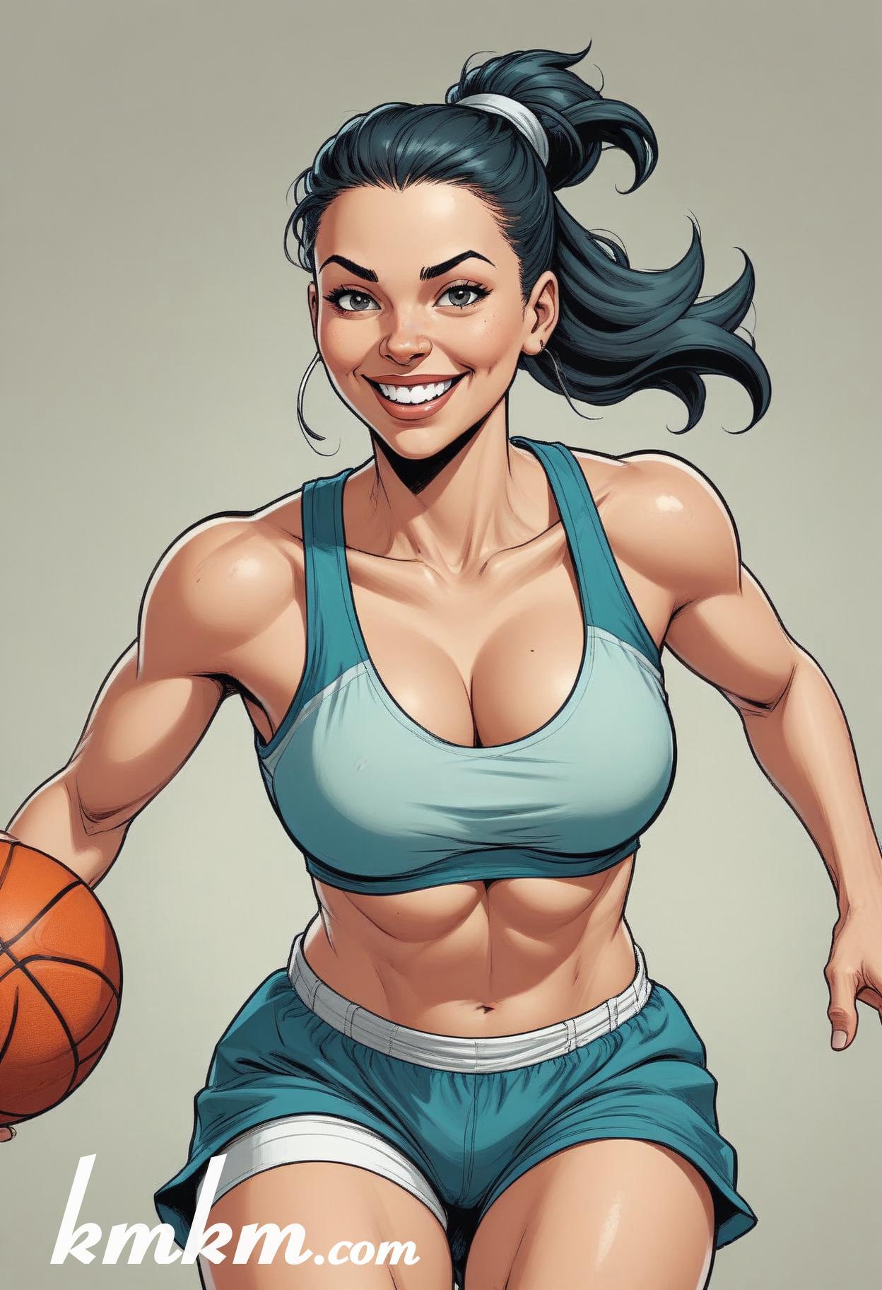 Basketball caricature cartoon drawing 03