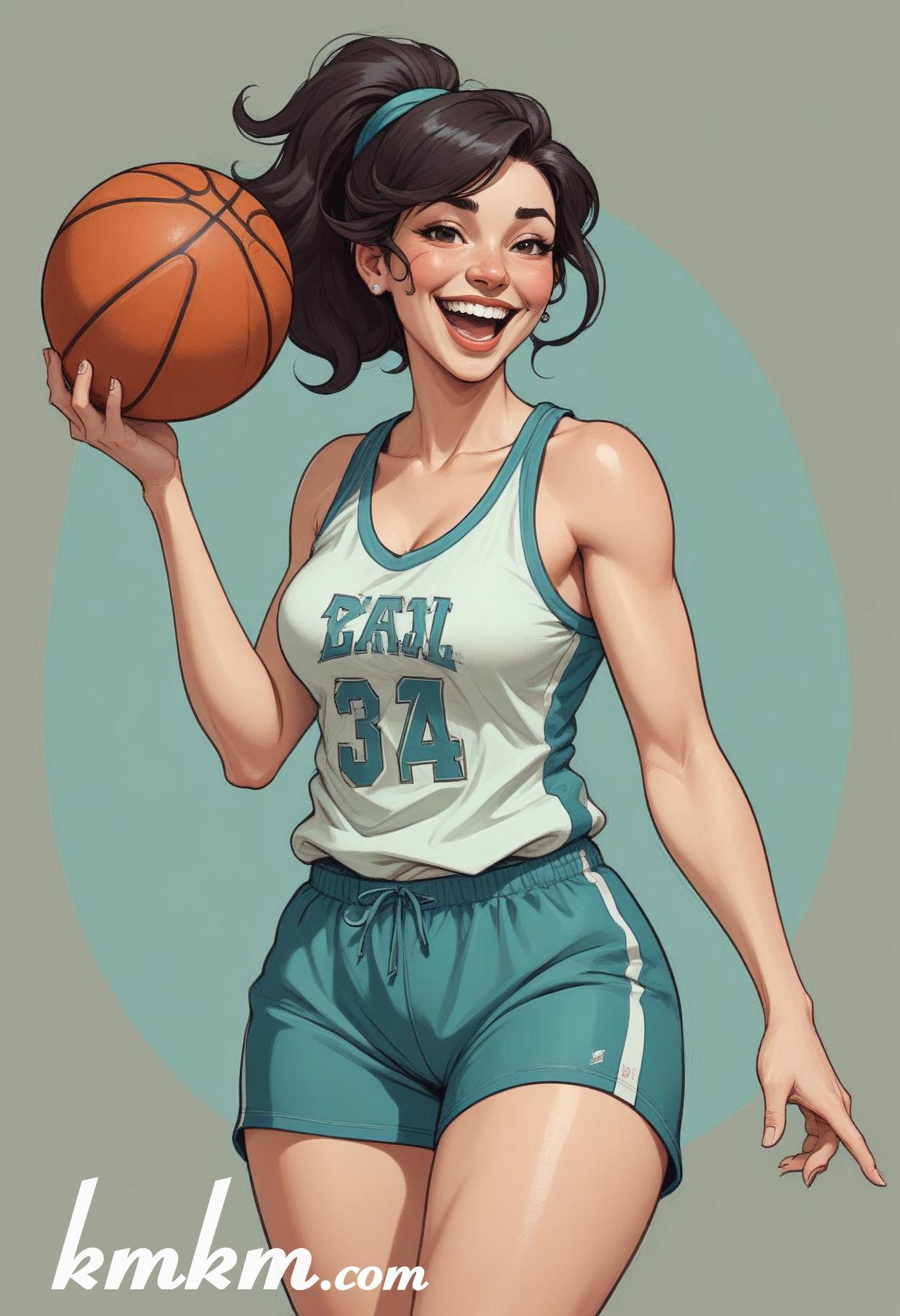 Basketball caricature cartoon drawing 04