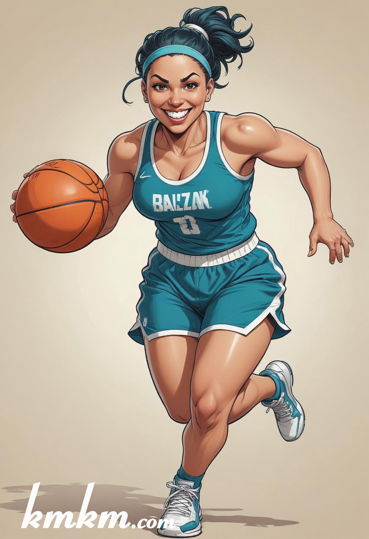 Basketball caricature cartoon drawing 05