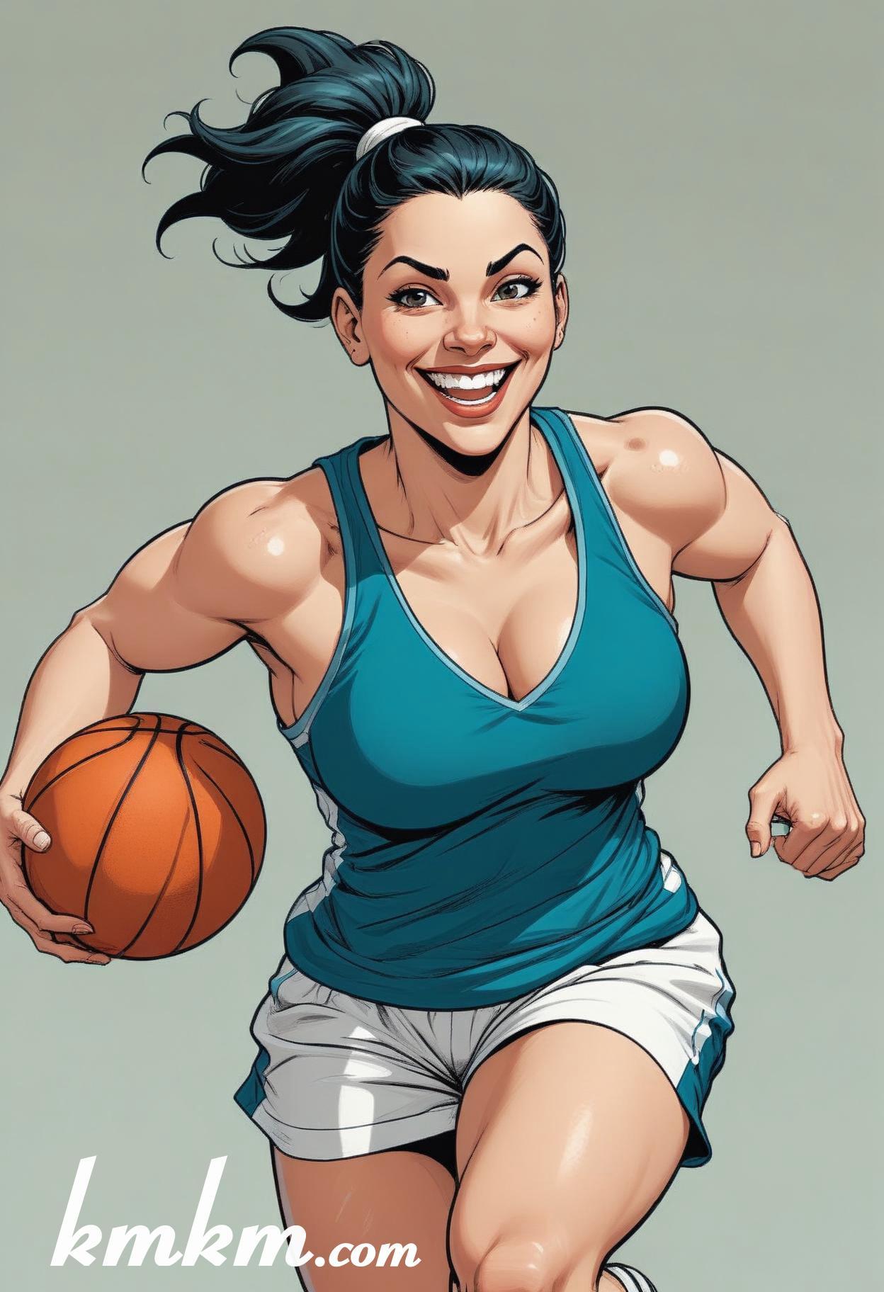 Basketball caricature cartoon drawing 06