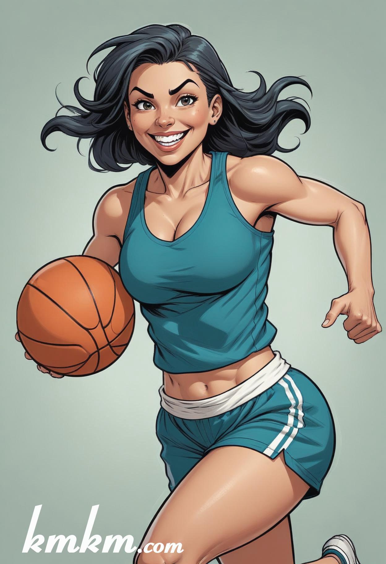 Basketball caricature cartoon drawing 07