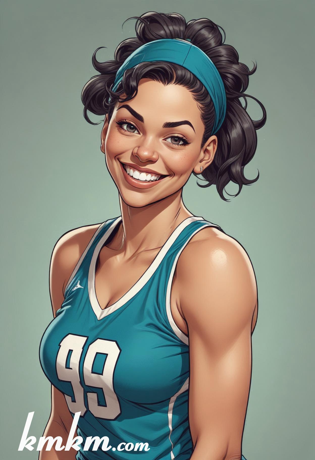 Basketball caricature cartoon drawing 09