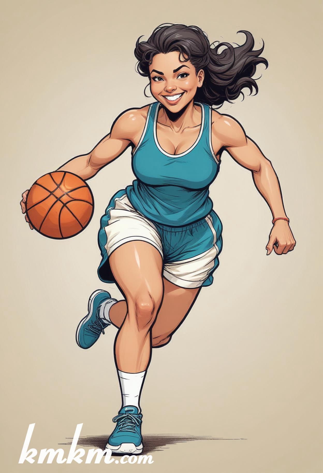 Basketball caricature cartoon drawing 10