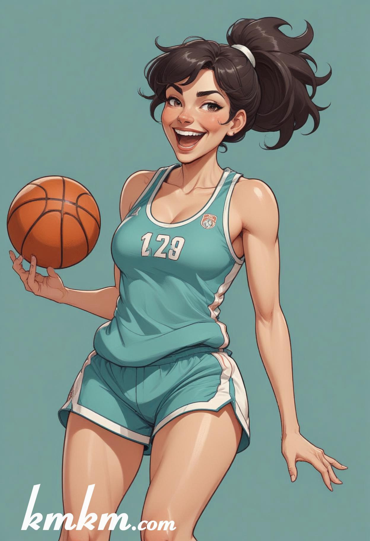 Basketball caricature cartoon drawing 15