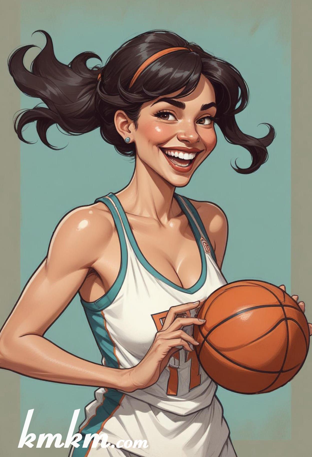 Basketball caricature cartoon drawing 16