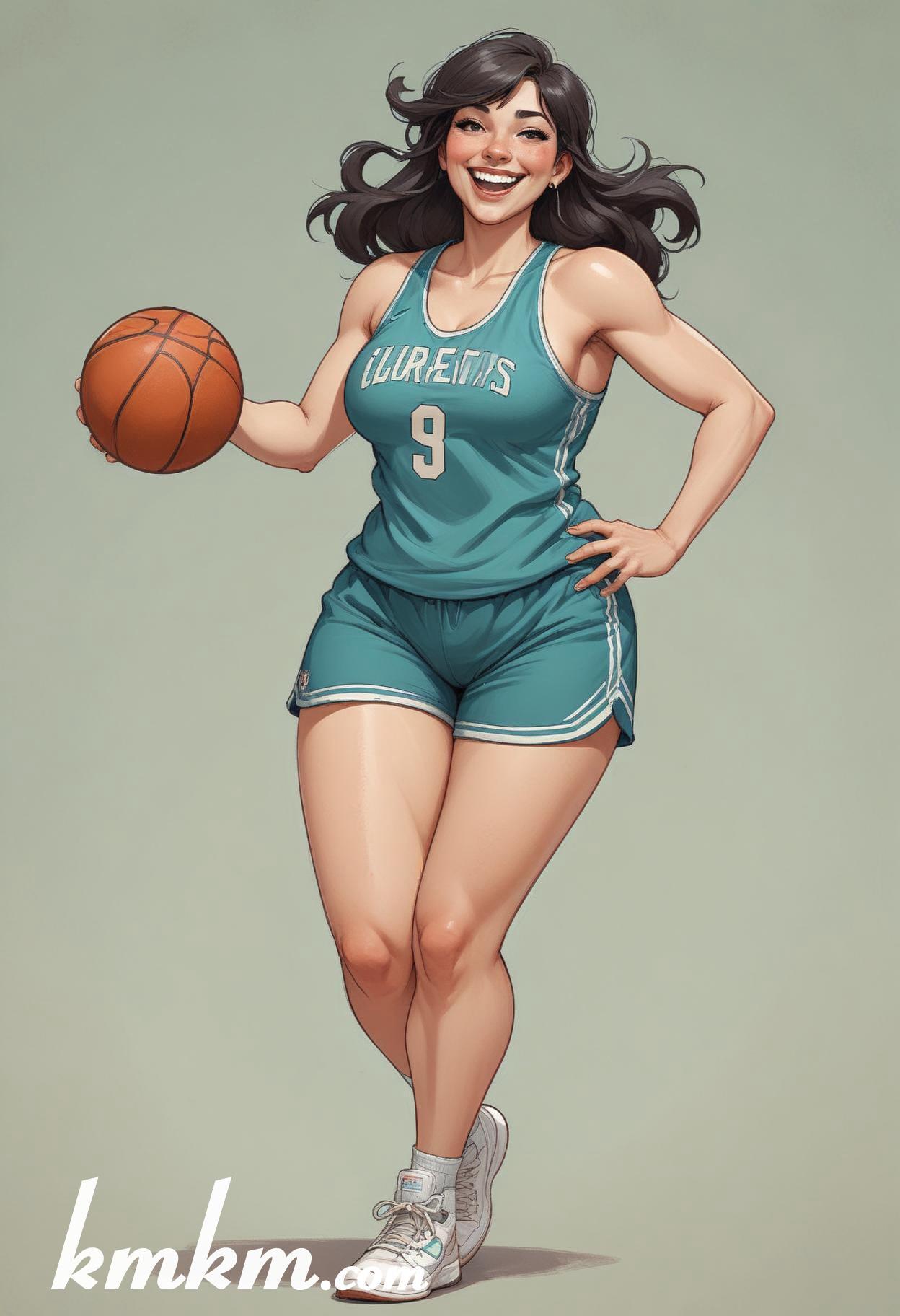 Basketball caricature cartoon drawing 17