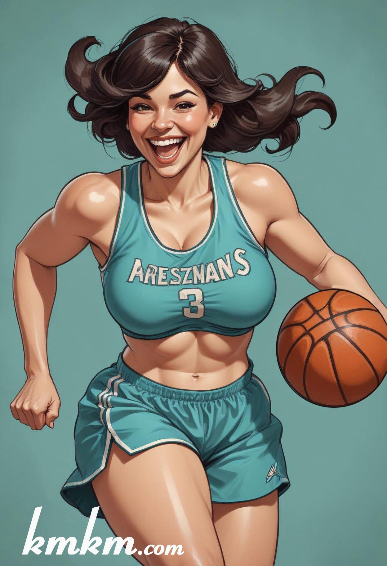 Basketball caricature cartoon drawing 19