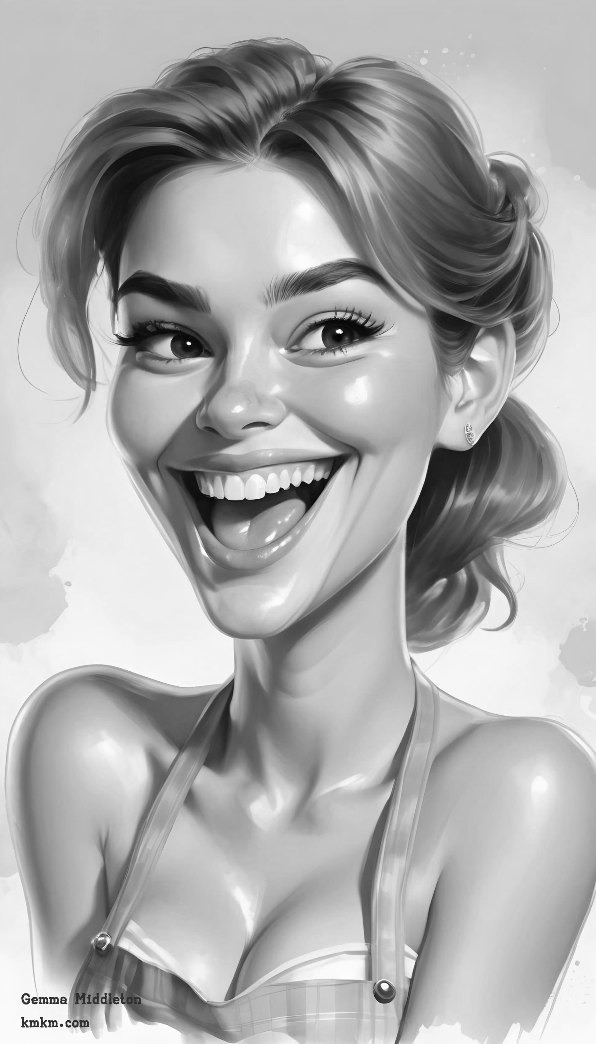 Black and white art caricature 01