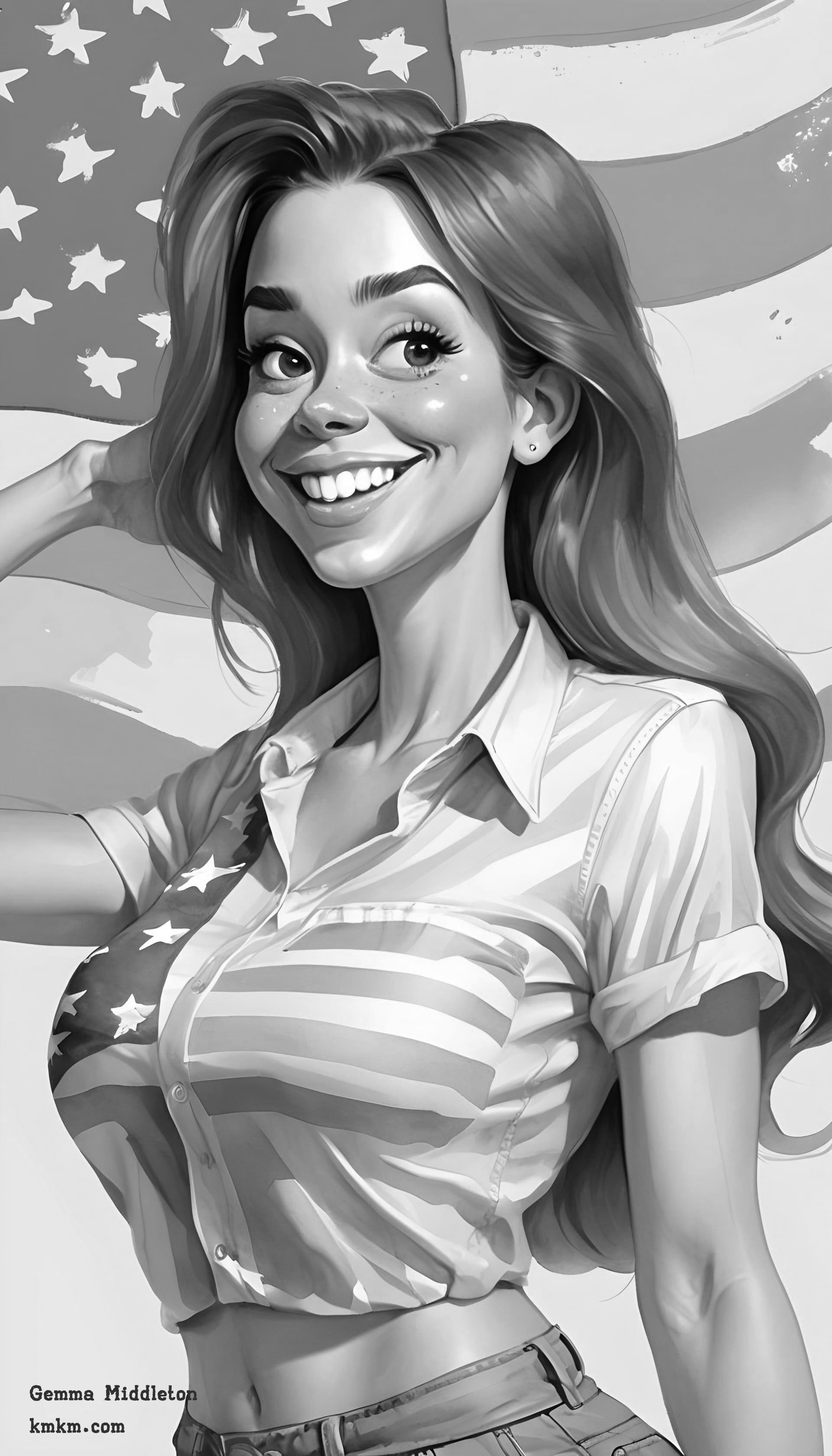Black and white art caricature 02