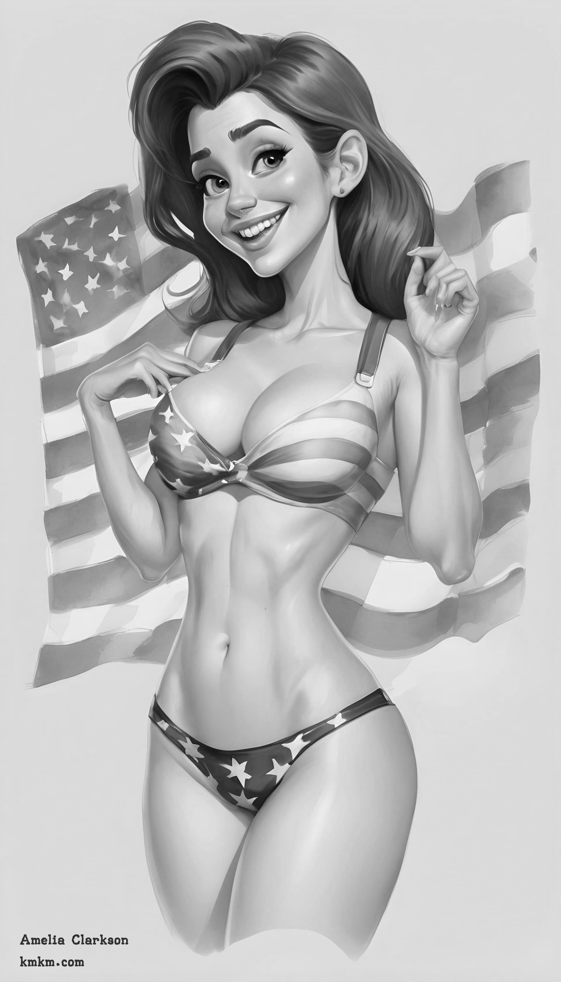 Black and white art caricature 04