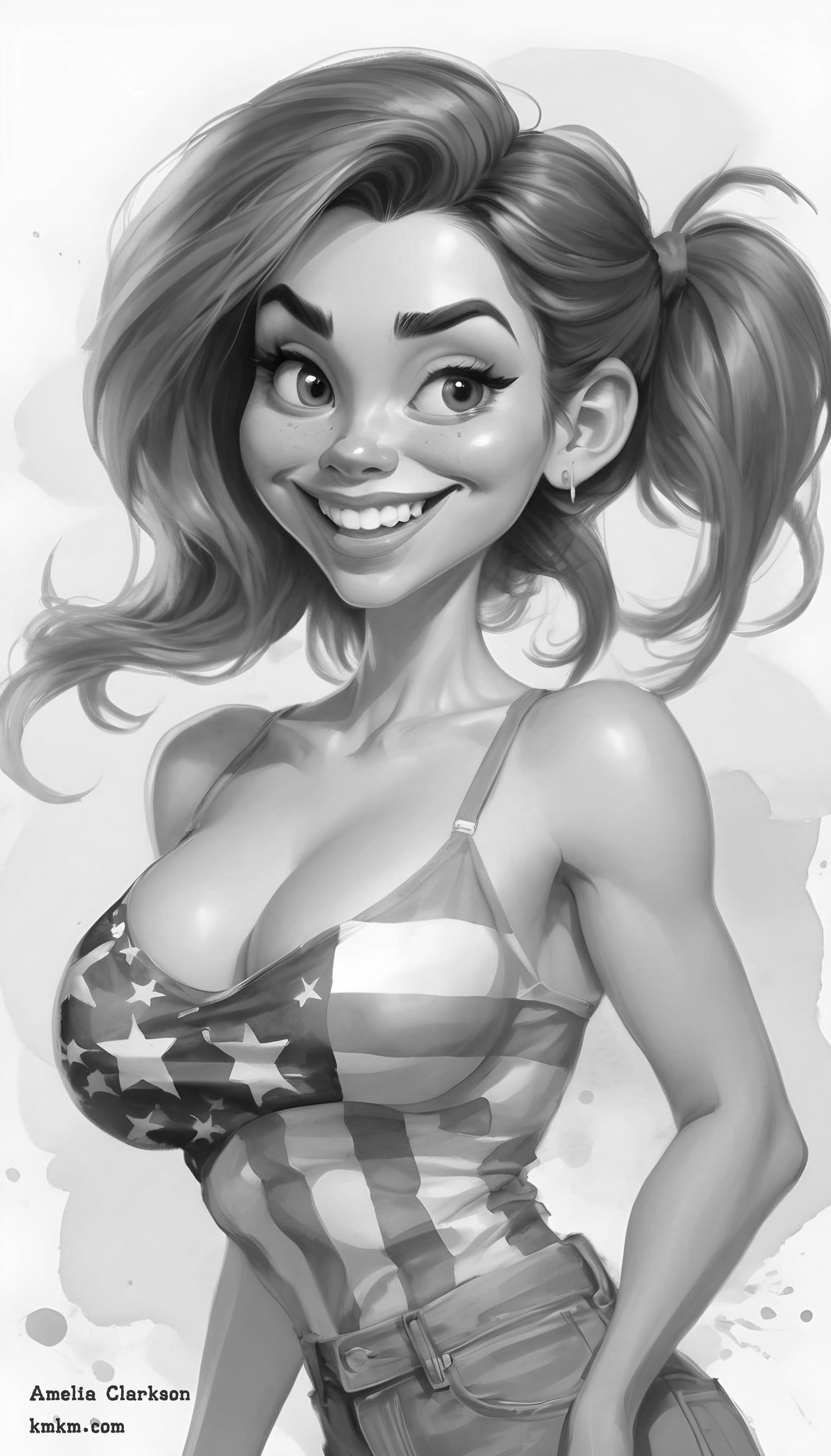 Black and white art caricature 05