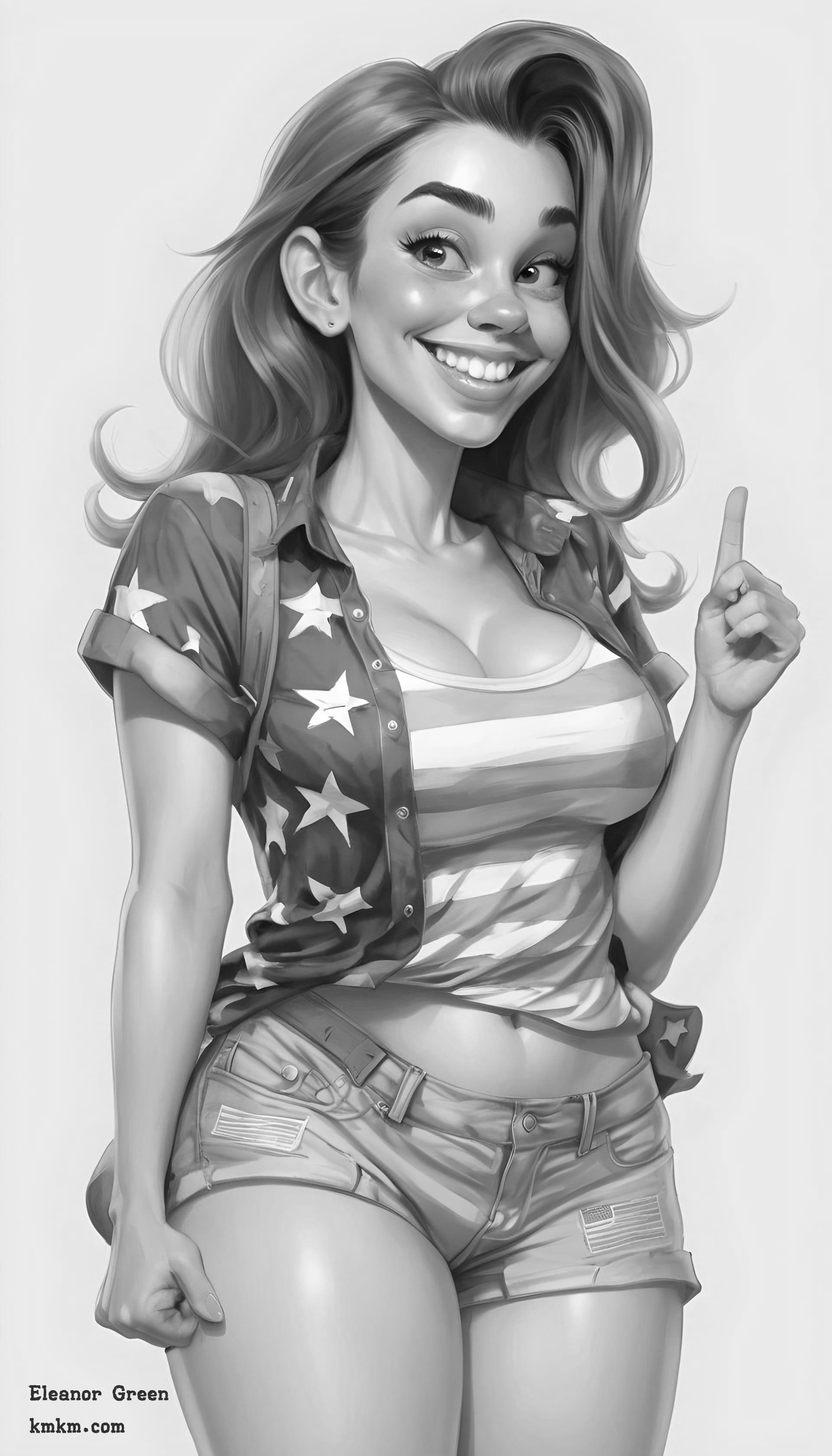 Black and white art caricature 06