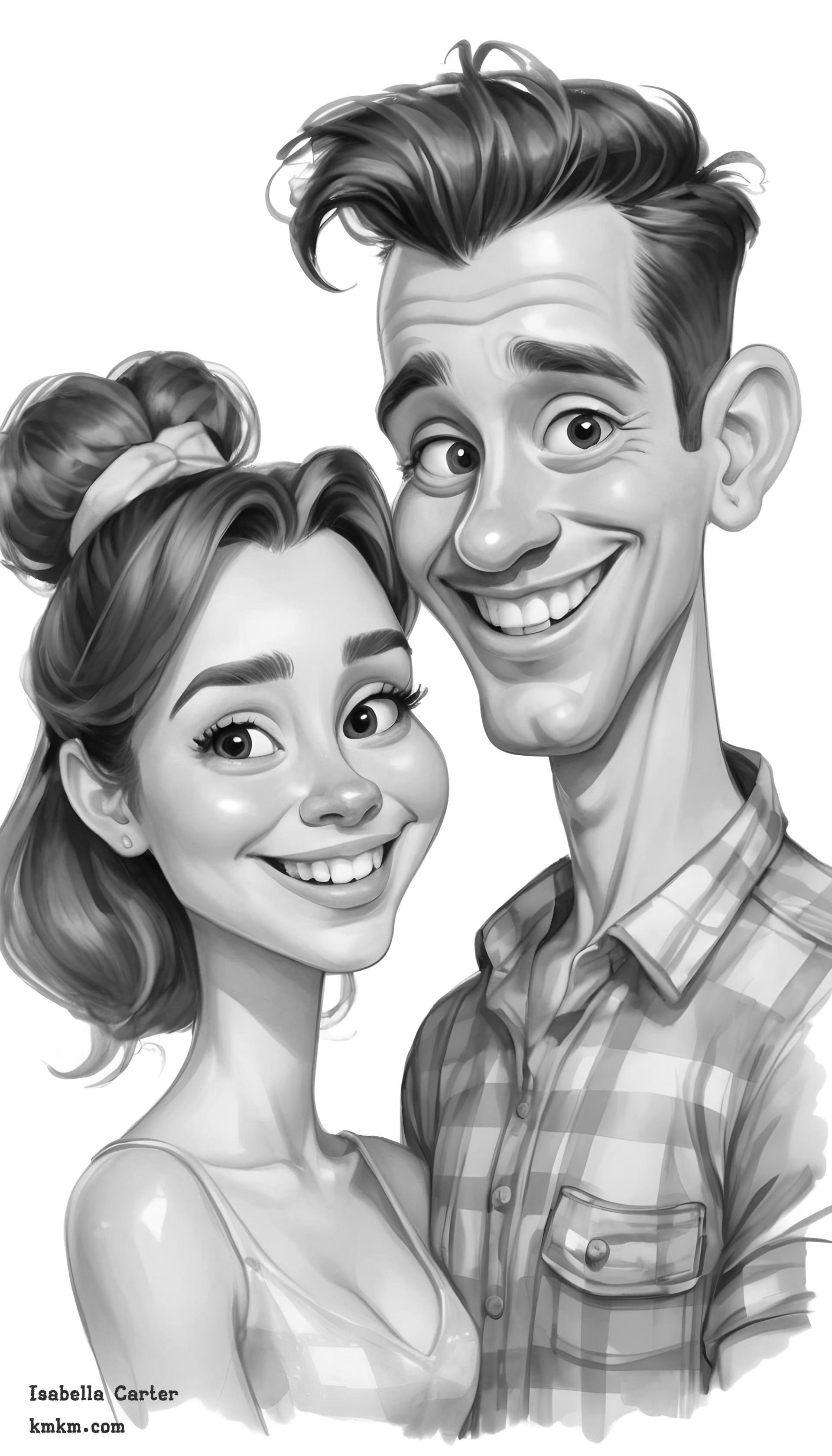 Black and white art caricature 14