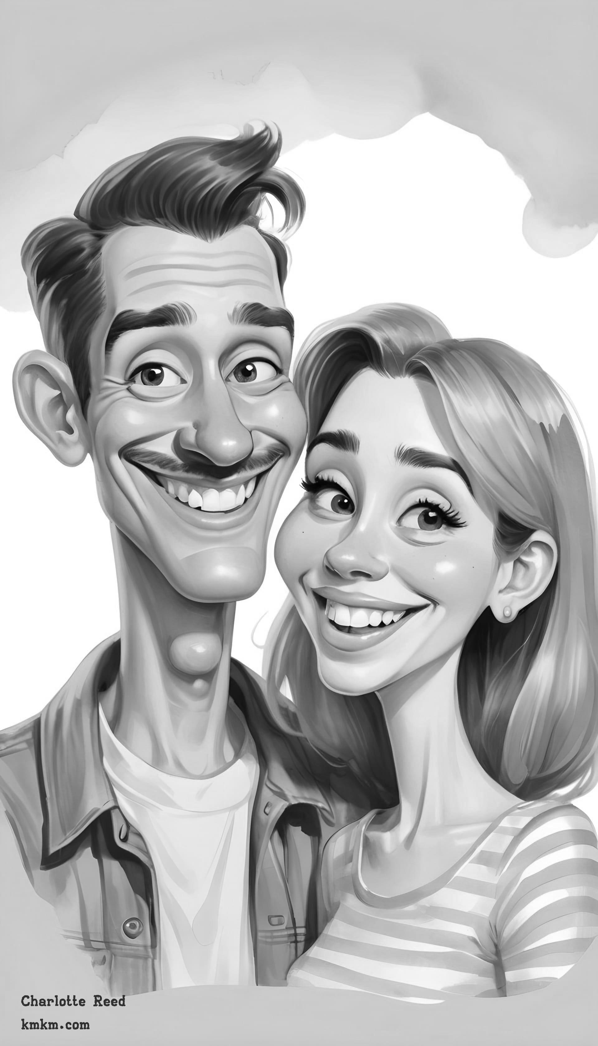 Black and white art caricature 15