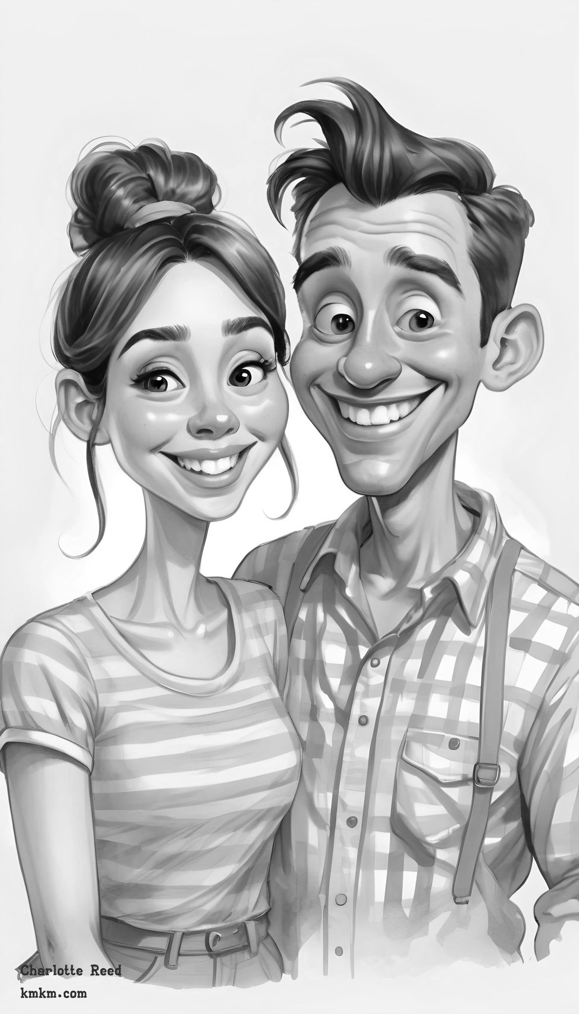 Black and white art caricature 16