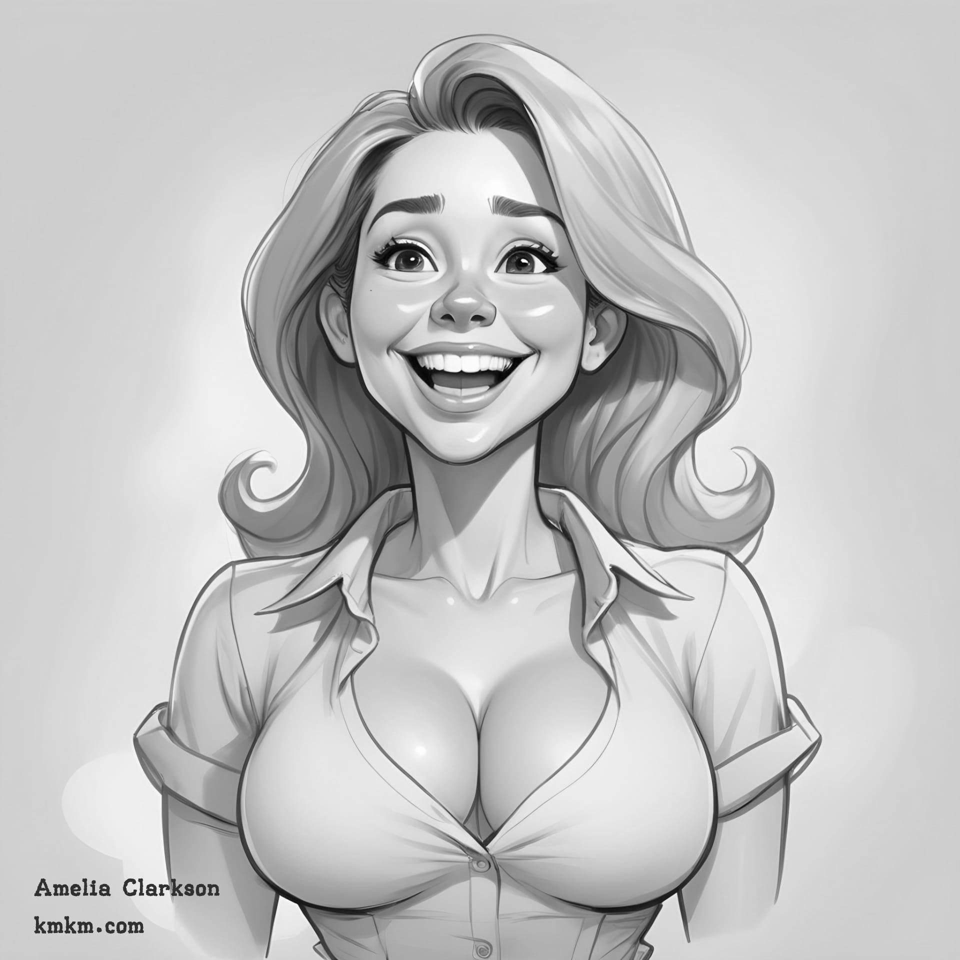 Black and white caricature 03