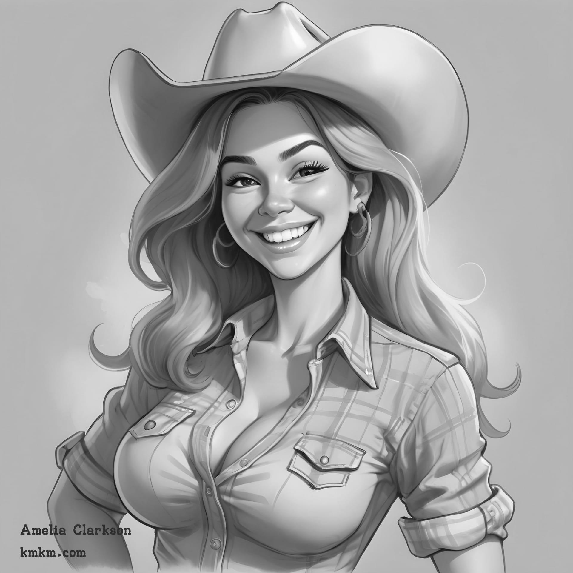 Black and white caricature 05