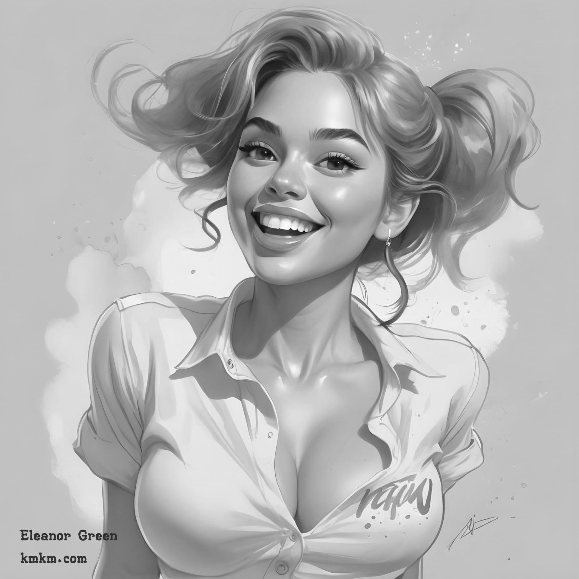 Black and white caricature 07