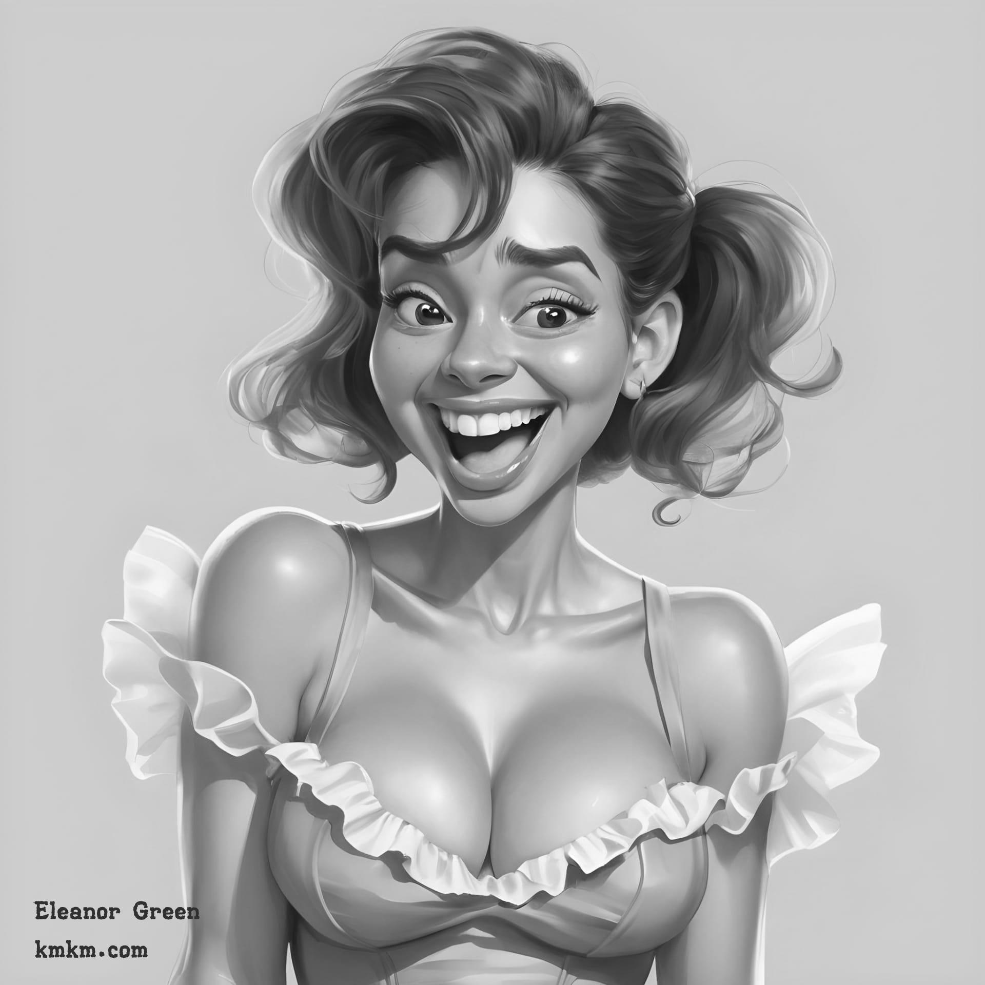 Black and white caricature 08